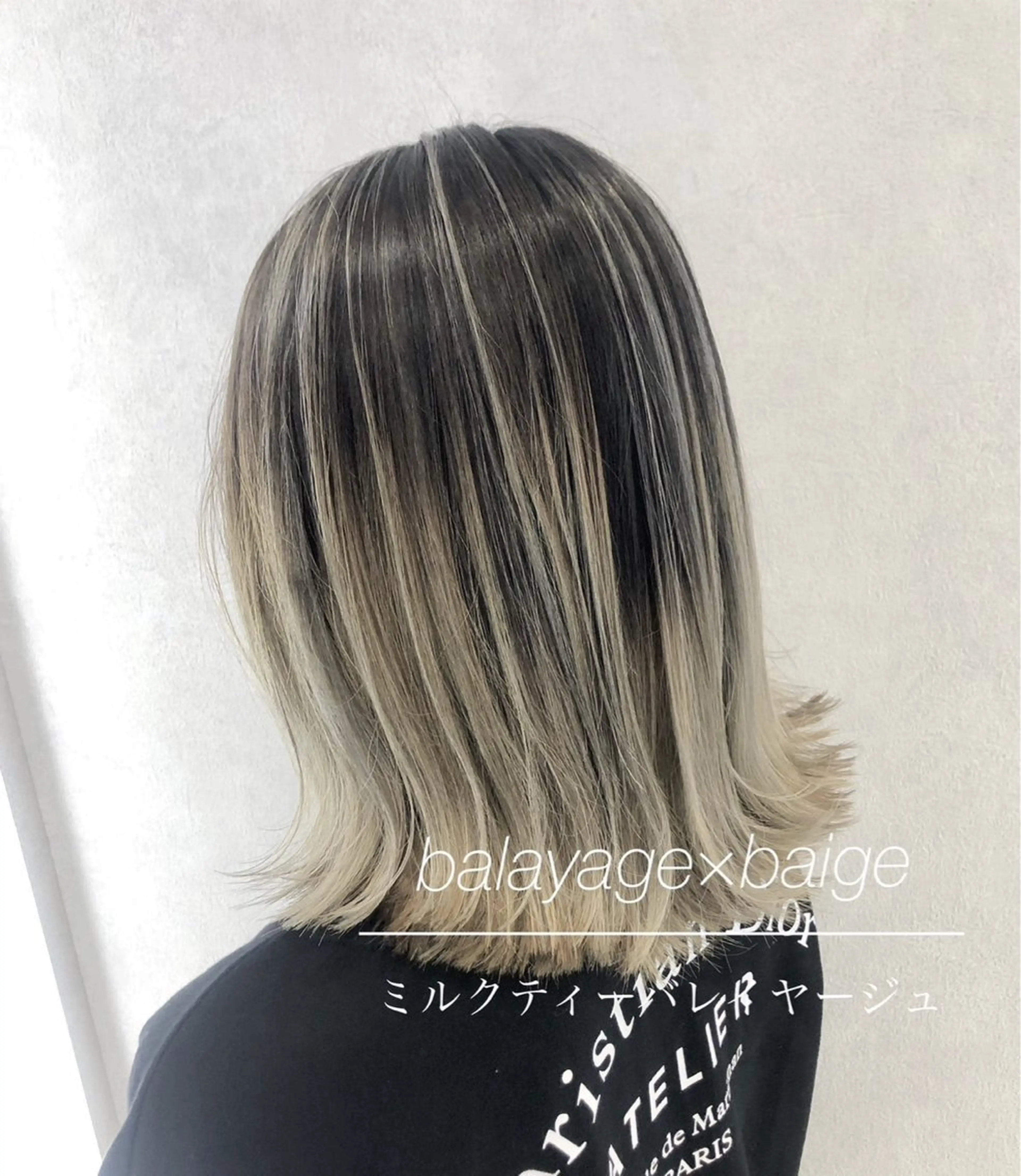 ミディアム カラー バレイヤージュ ハイトーンカラー エクステ レイヤーカット 代表/七瀬/ギャル/ シールエクステ/渋谷のヘアスタイル