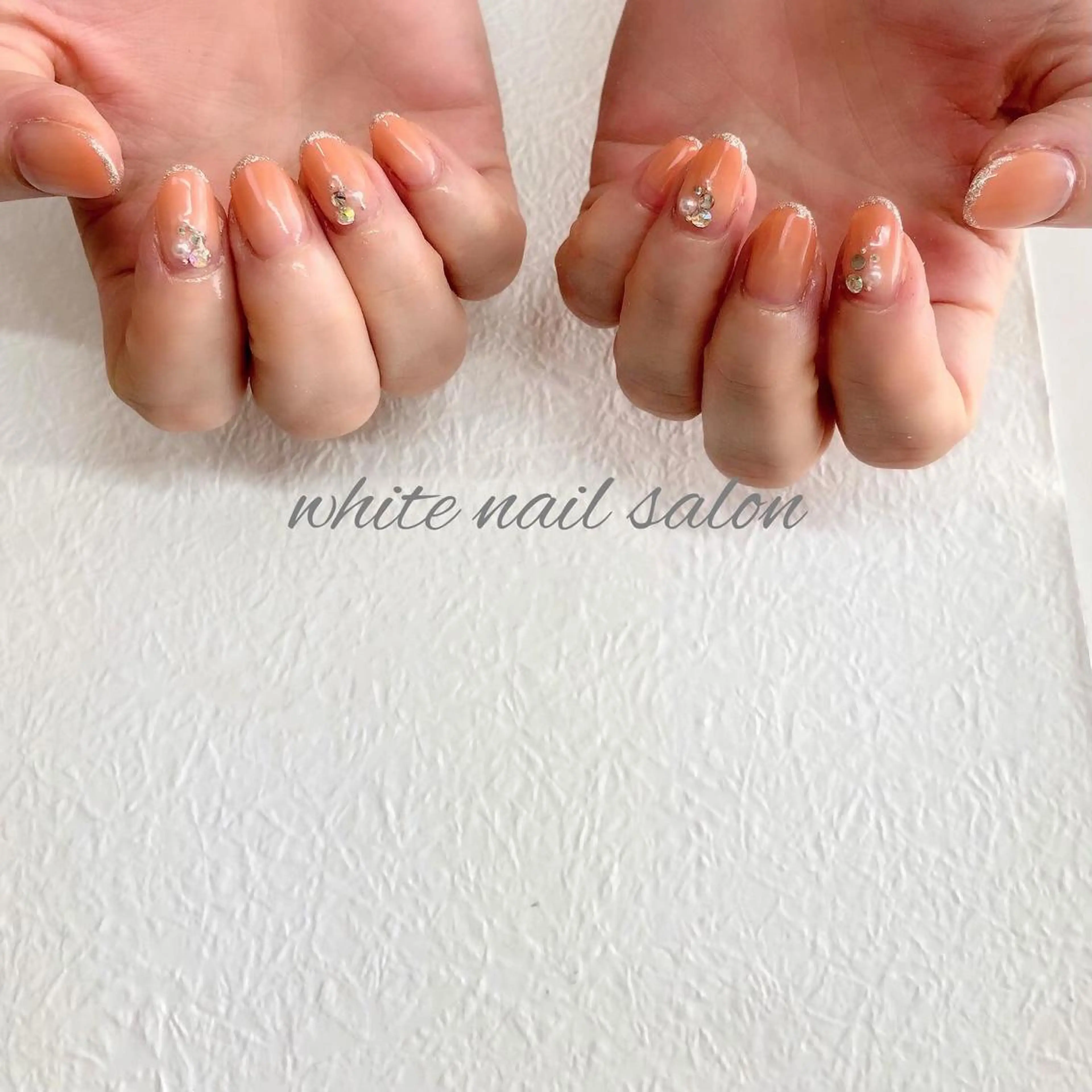 ネイル ジェルネイル ハードジェル ラメ(グリッター) 持ち込み ソフトジェル ハンドネイル white nail salonのネイルデザイン
