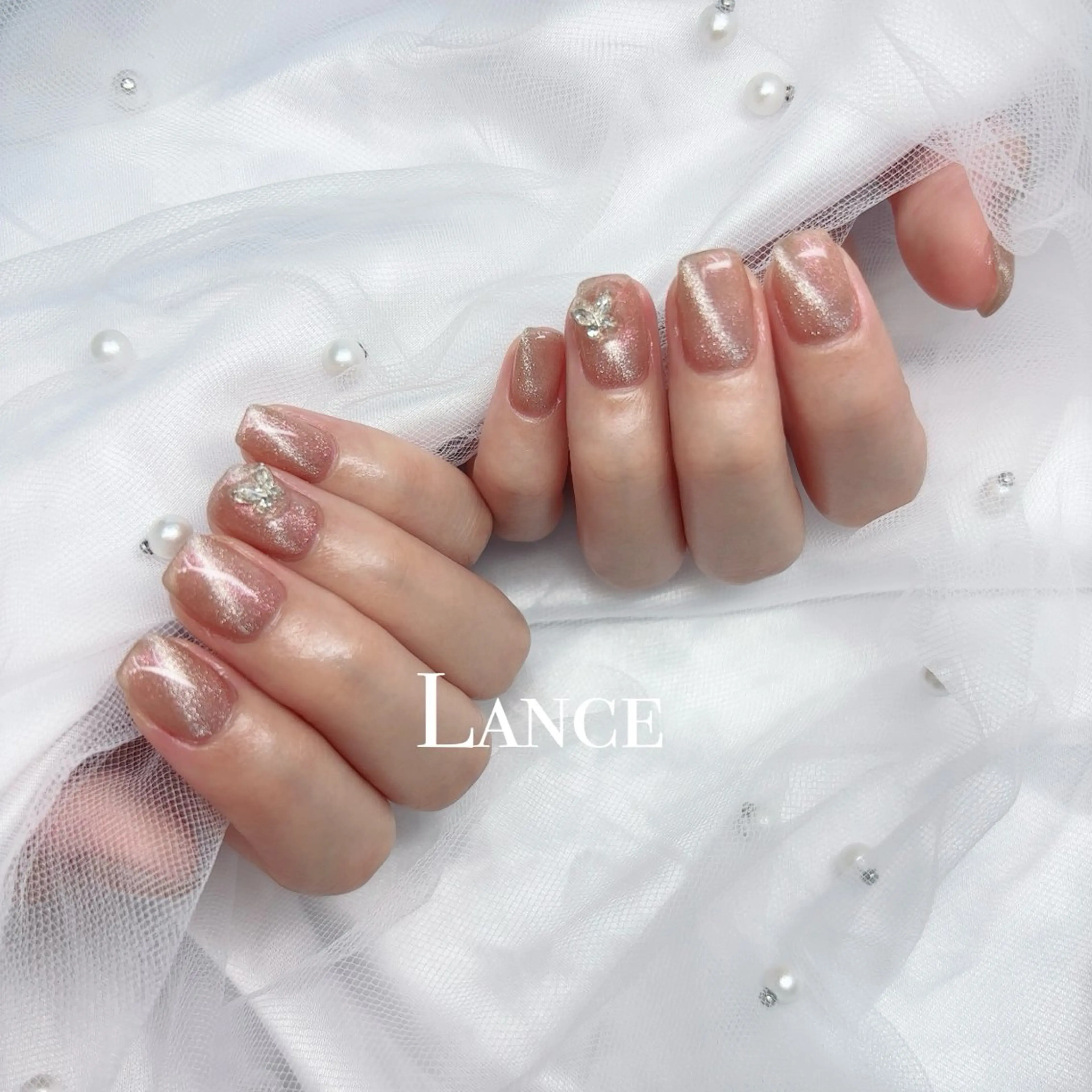 ネイル オーロラネイル フットネイル 氷ネイル・うるうるネイル キラキラネイル 韓国ネイル ハンドネイル Lance nailのネイルデザイン