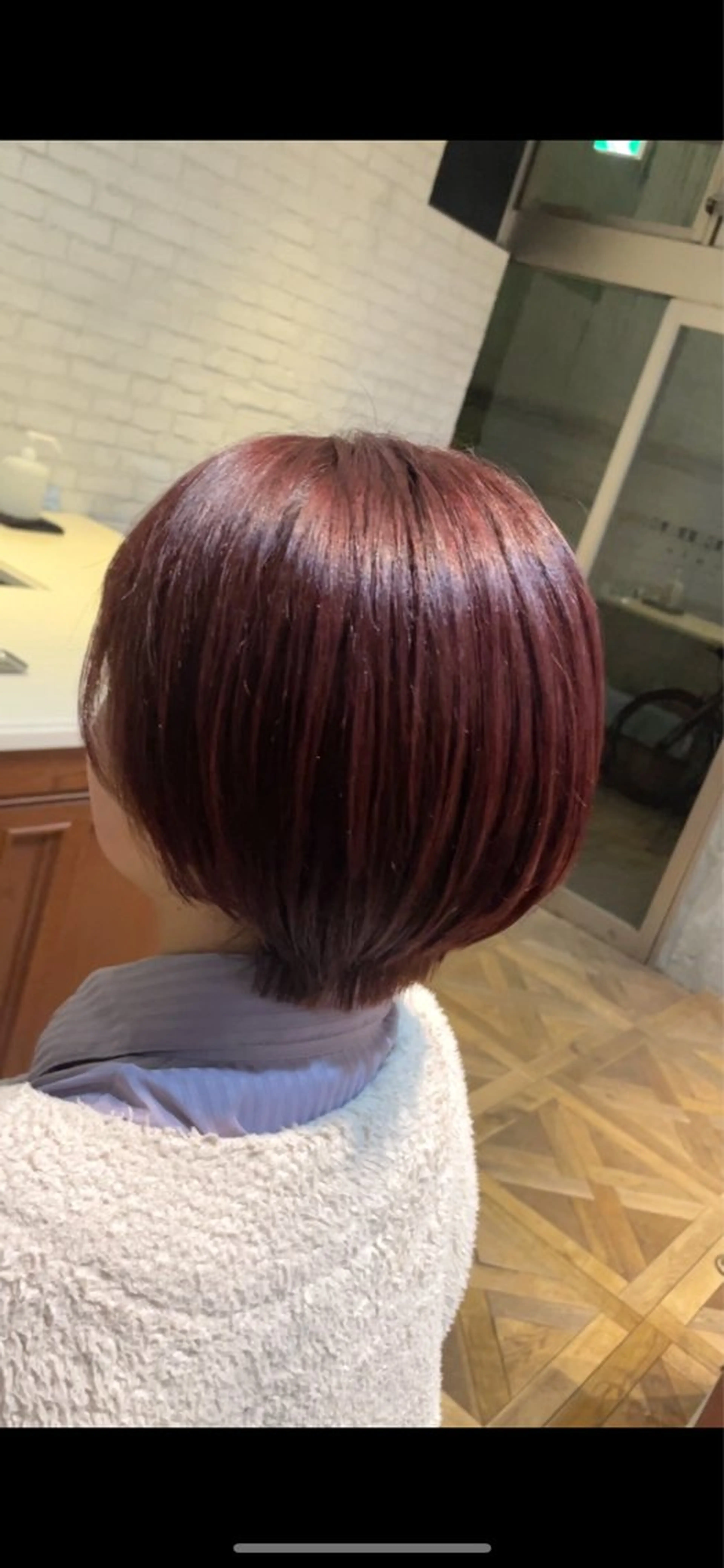 ショート カラー カシス ピンクカラー BEBE所属・ご新規様限定 透明感カラーKANAのヘアスタイル