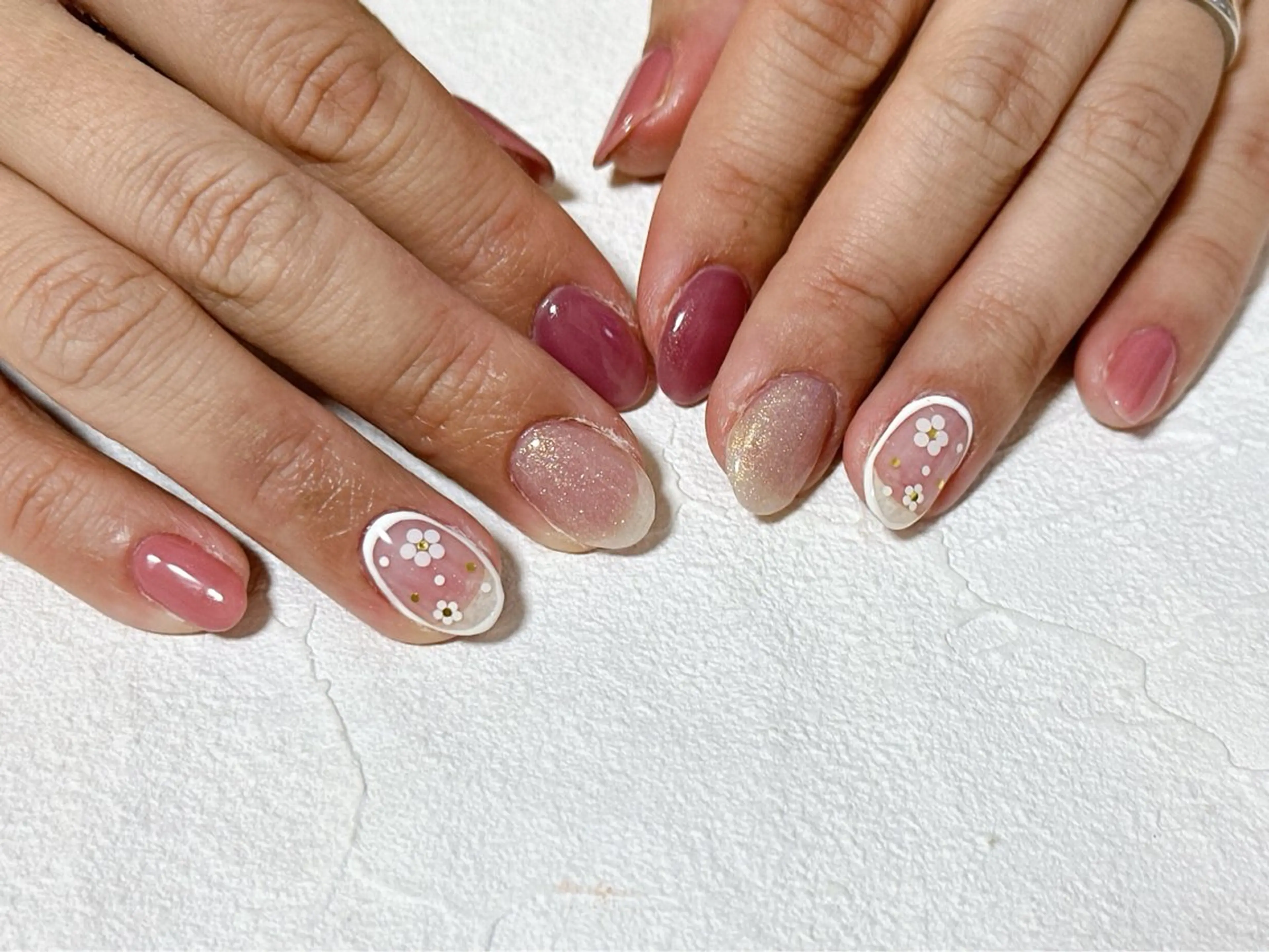 ネイル オーロラネイル フットネイル フレンチネイル ジェルネイル 韓国ネイル ハンドネイル kikinail 溝の口のネイルデザイン