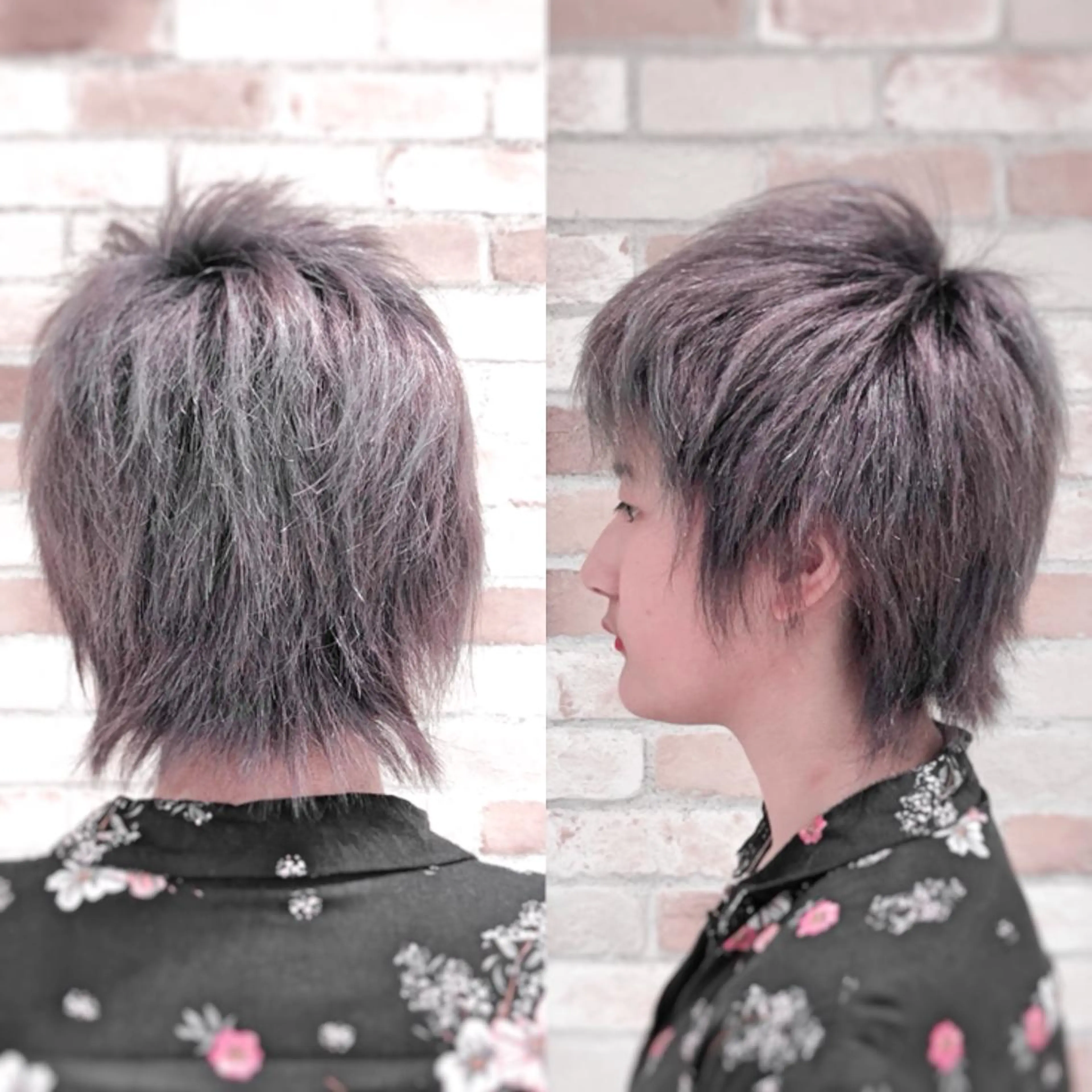 ショート カラー ブリーチ 透明感カラー イルミナカラー パープルカラー シルバー 癖毛、多毛の方歓迎 三浦　麻衣のヘアスタイル