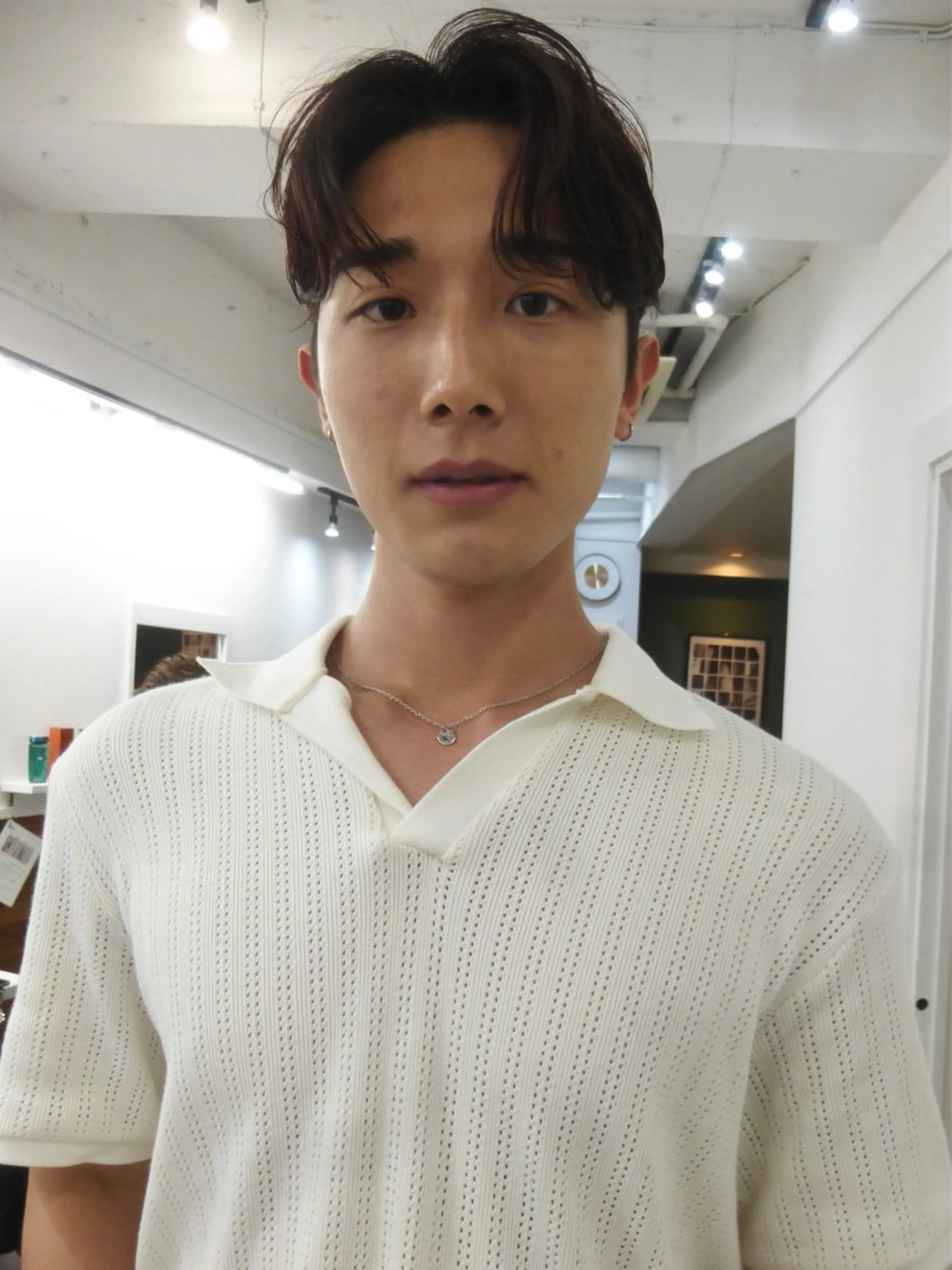 ミディアム パーマ メンズ カット パーマ グランジヘア 無造作ヘアHYUGAのヘアスタイル