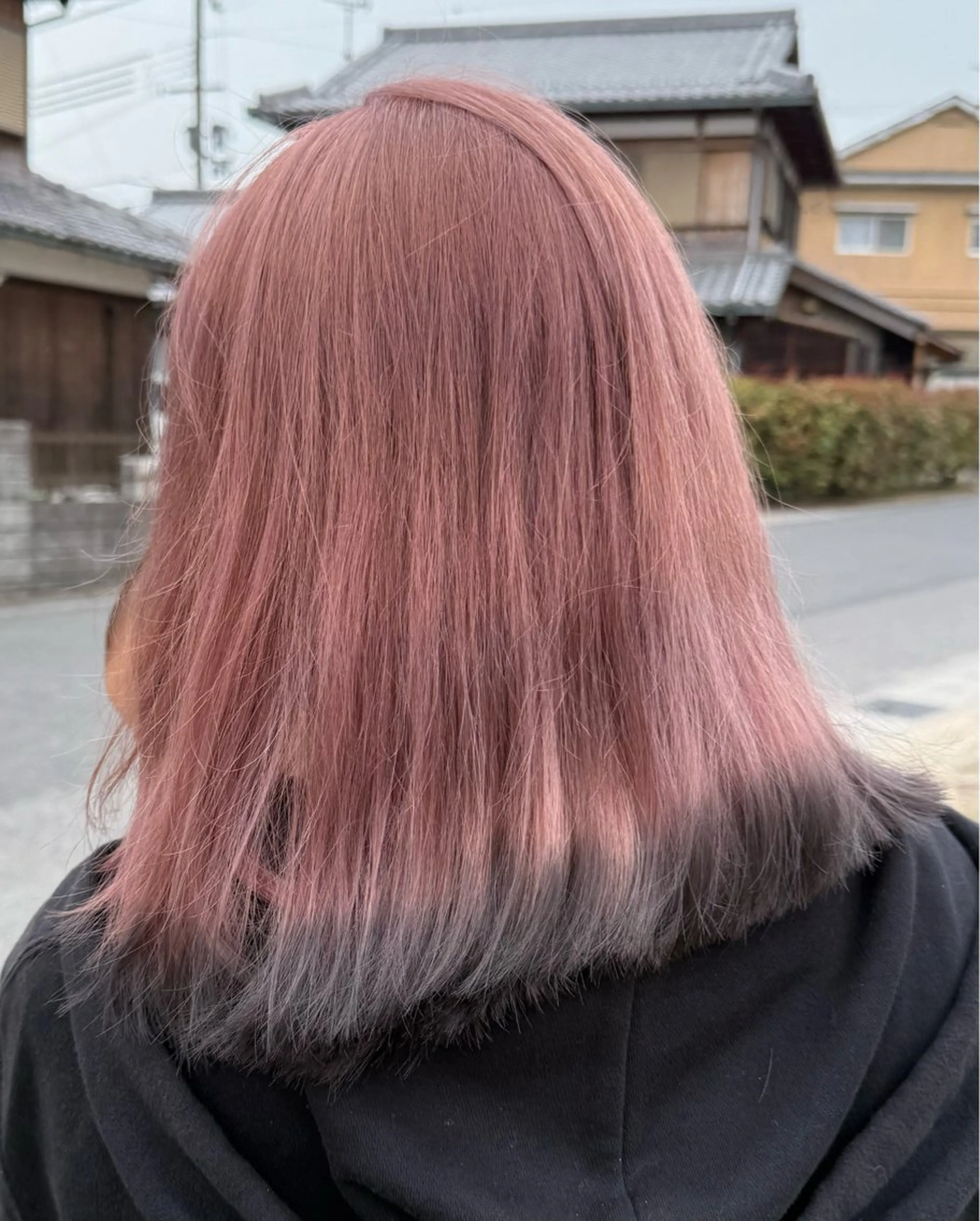 カラー 黒髪 ピンクカラー カット ヘアカラー ミキ美容室 マコのヘアスタイル