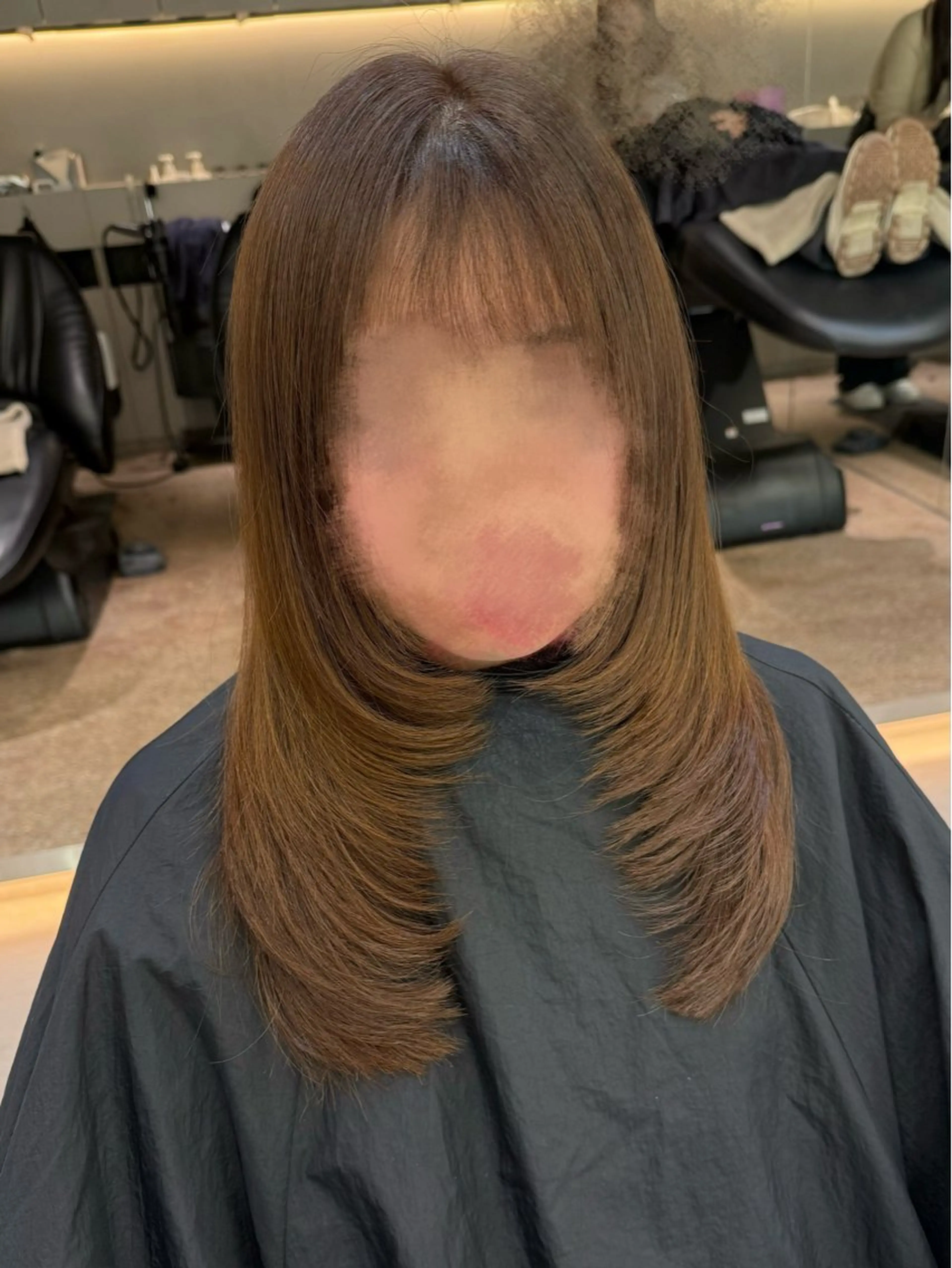 セミロング レイヤー/韓国/ 透明感カラー/みずほのヘアスタイル