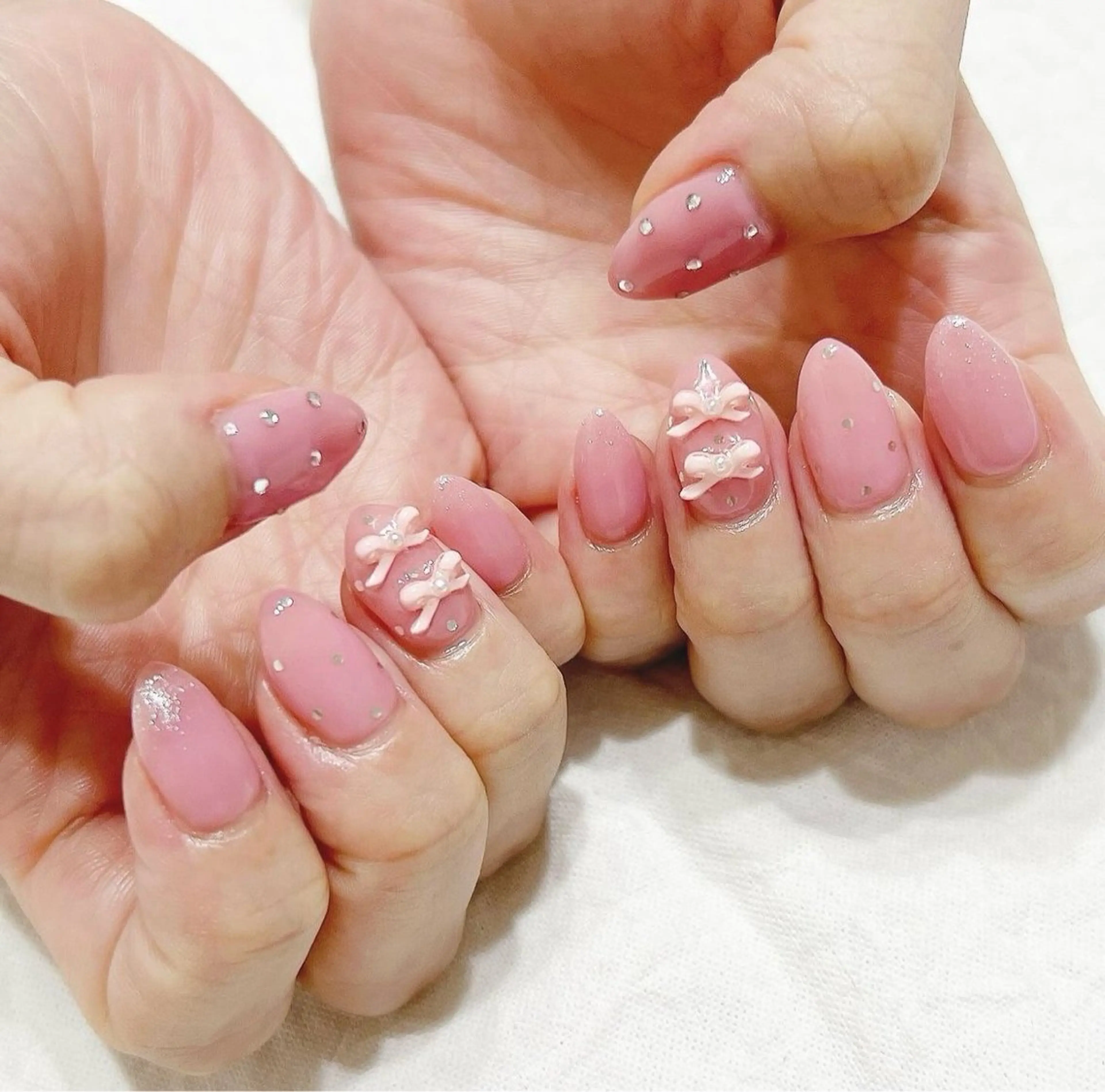 ネイル リボン ハンドネイル peaberry nailのネイルデザイン