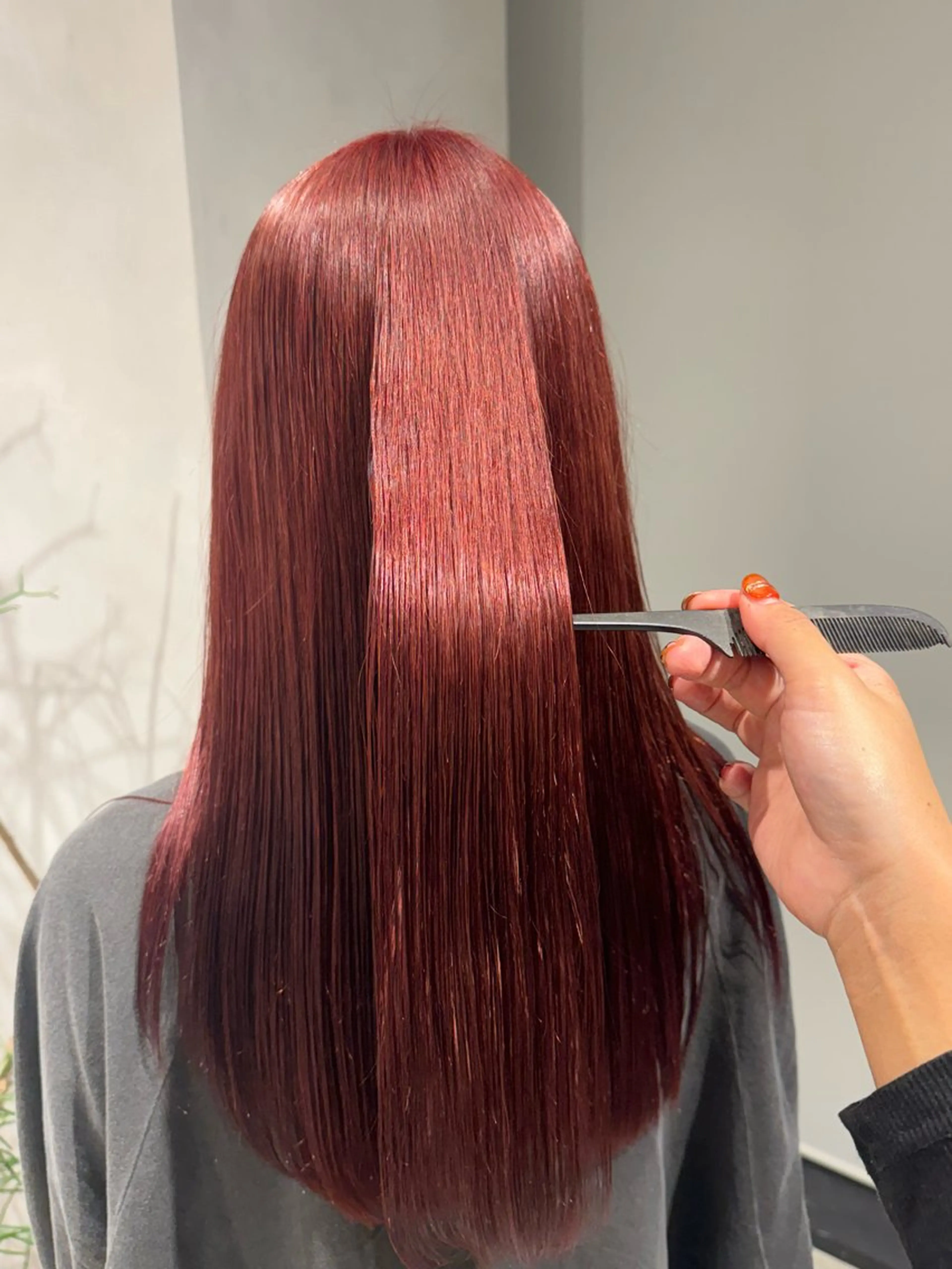 カラー ブリーチ レッドカラー カット ヘアカラー トリートメント 透明感カラー✨艶髪 制作🌱山根あゆみのヘアスタイル