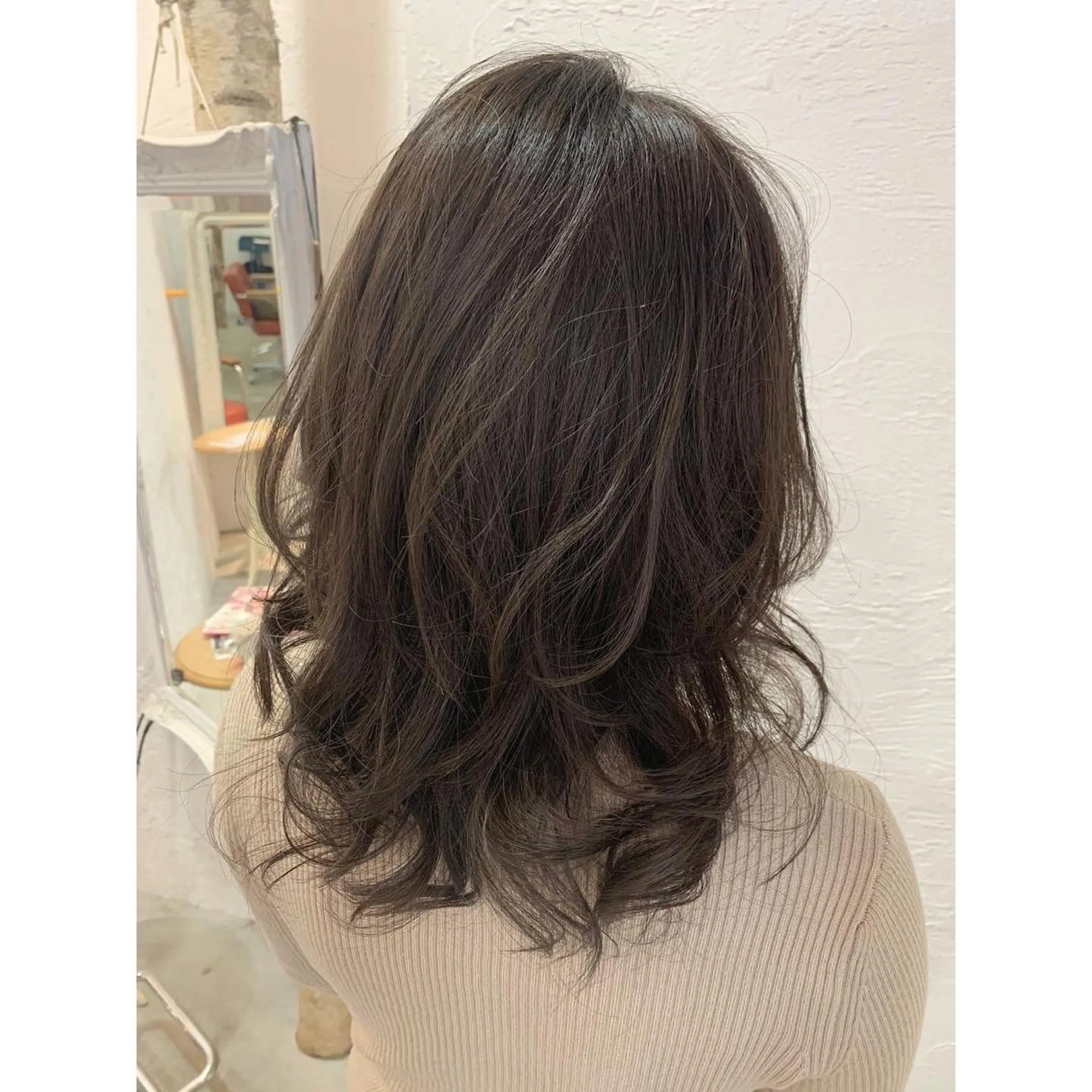 セミロング カラー カット ヘアカラー fio マナミのヘアスタイル