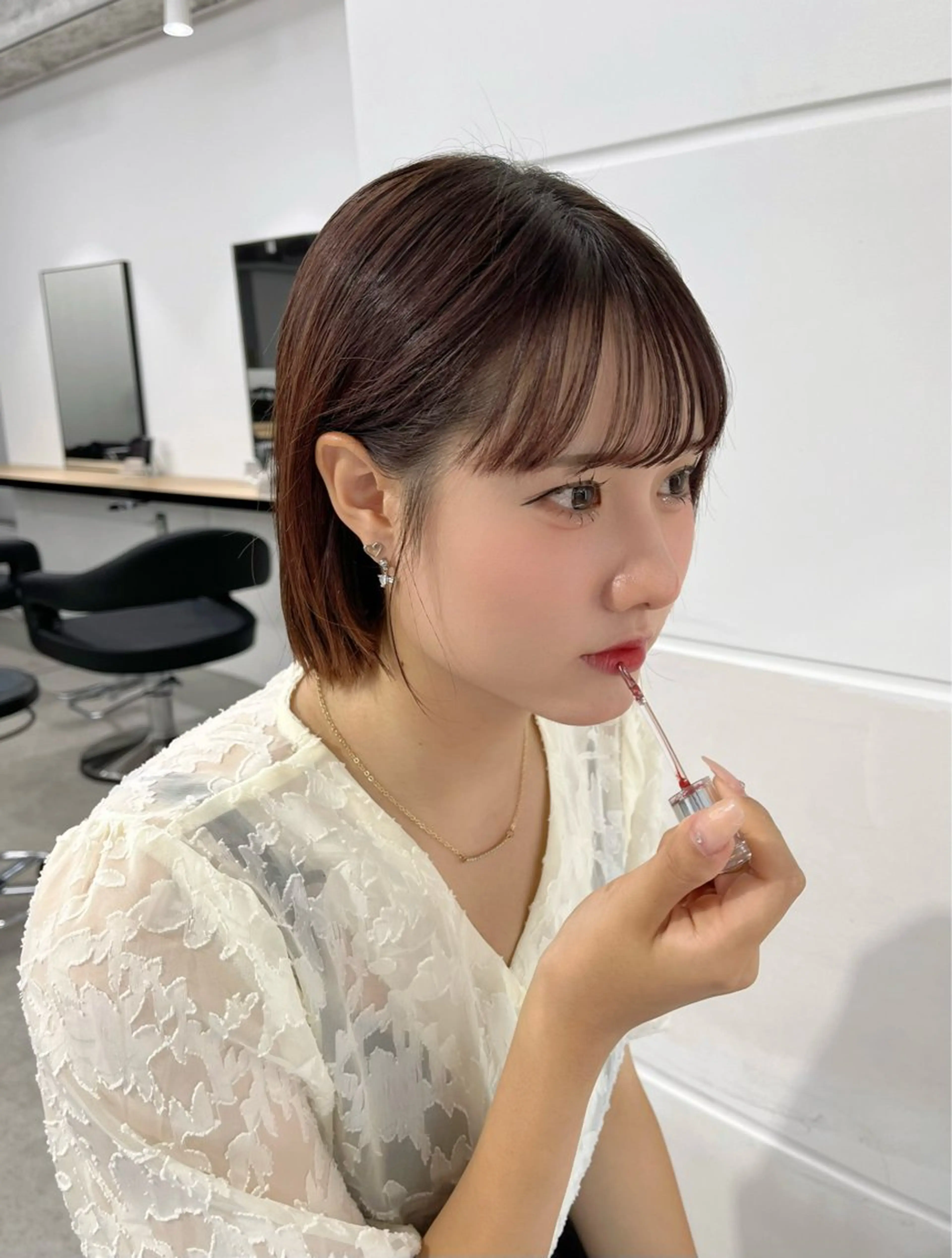 ショート ワイドバング 縮毛矯正/ハイトーン /パーマ/せき🧸のヘアスタイル