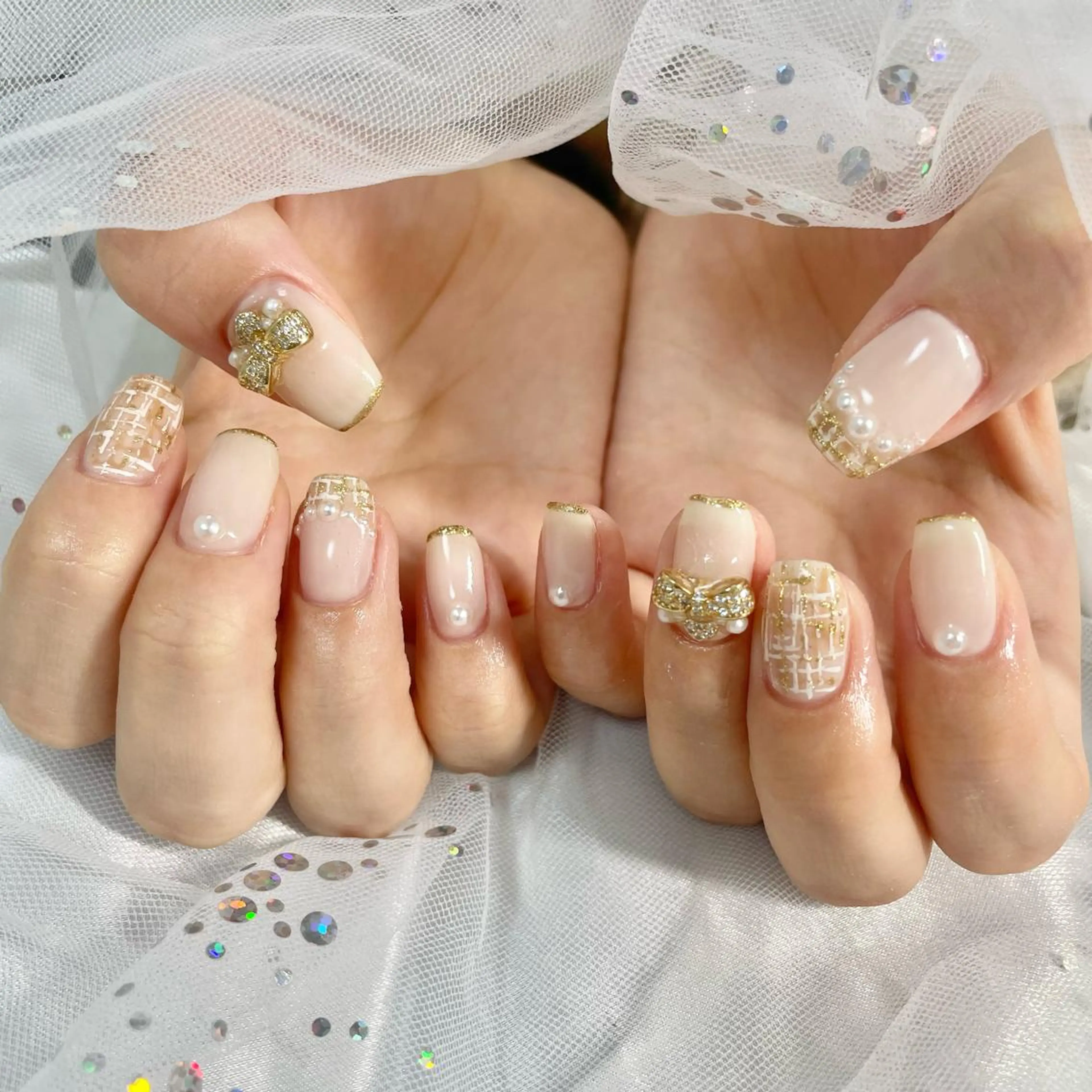 ネイル ツイードネイル 🎀AYAKO 🎀中韓ネイルのネイルデザイン