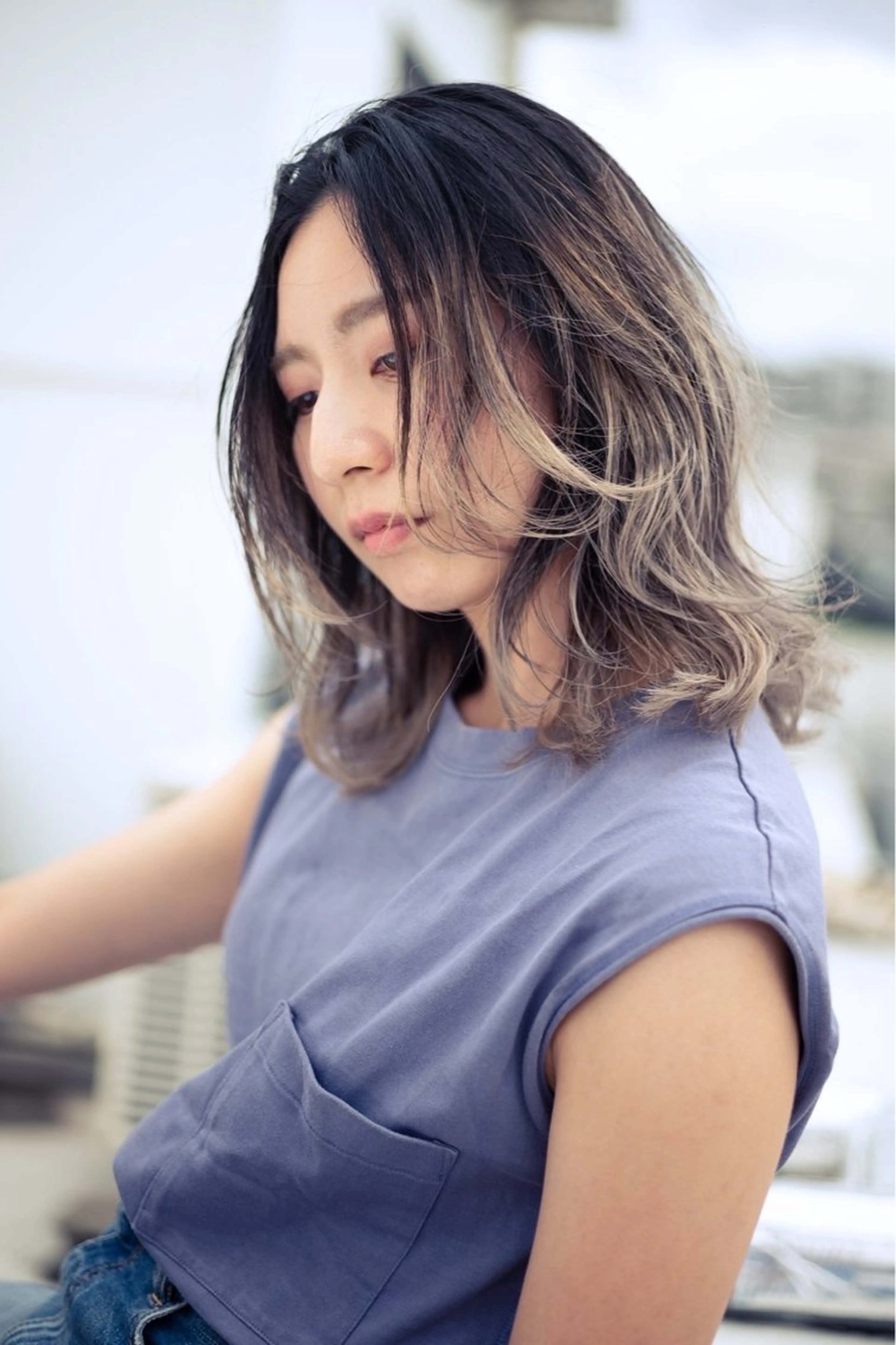 ミディアム カラー stylist田口 祐歩のヘアスタイル