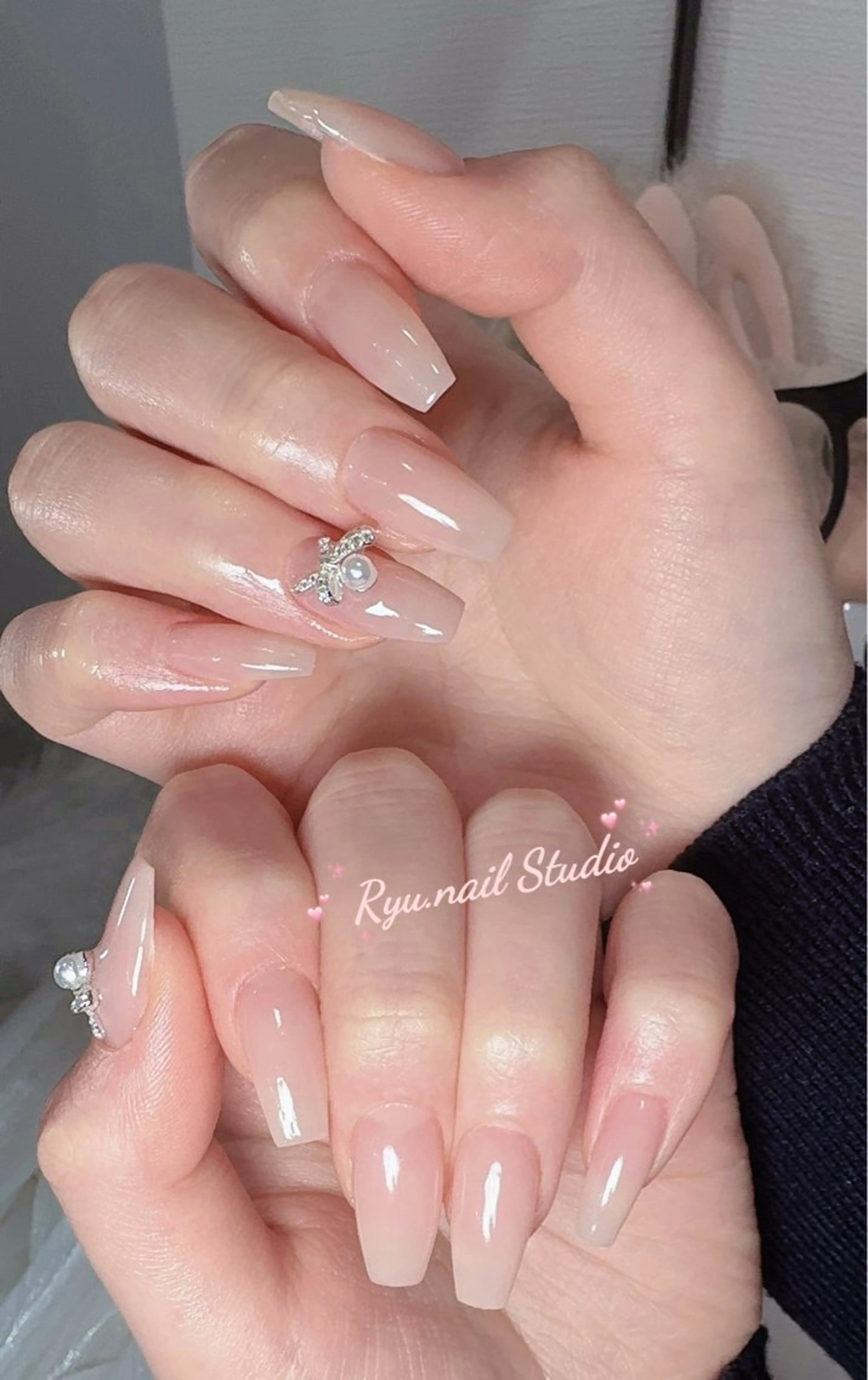 ネイル アートネイル フレンチネイル ジェルネイル キラキラネイル ニュアンスネイル Ryu Nail YukiChanのネイルデザイン