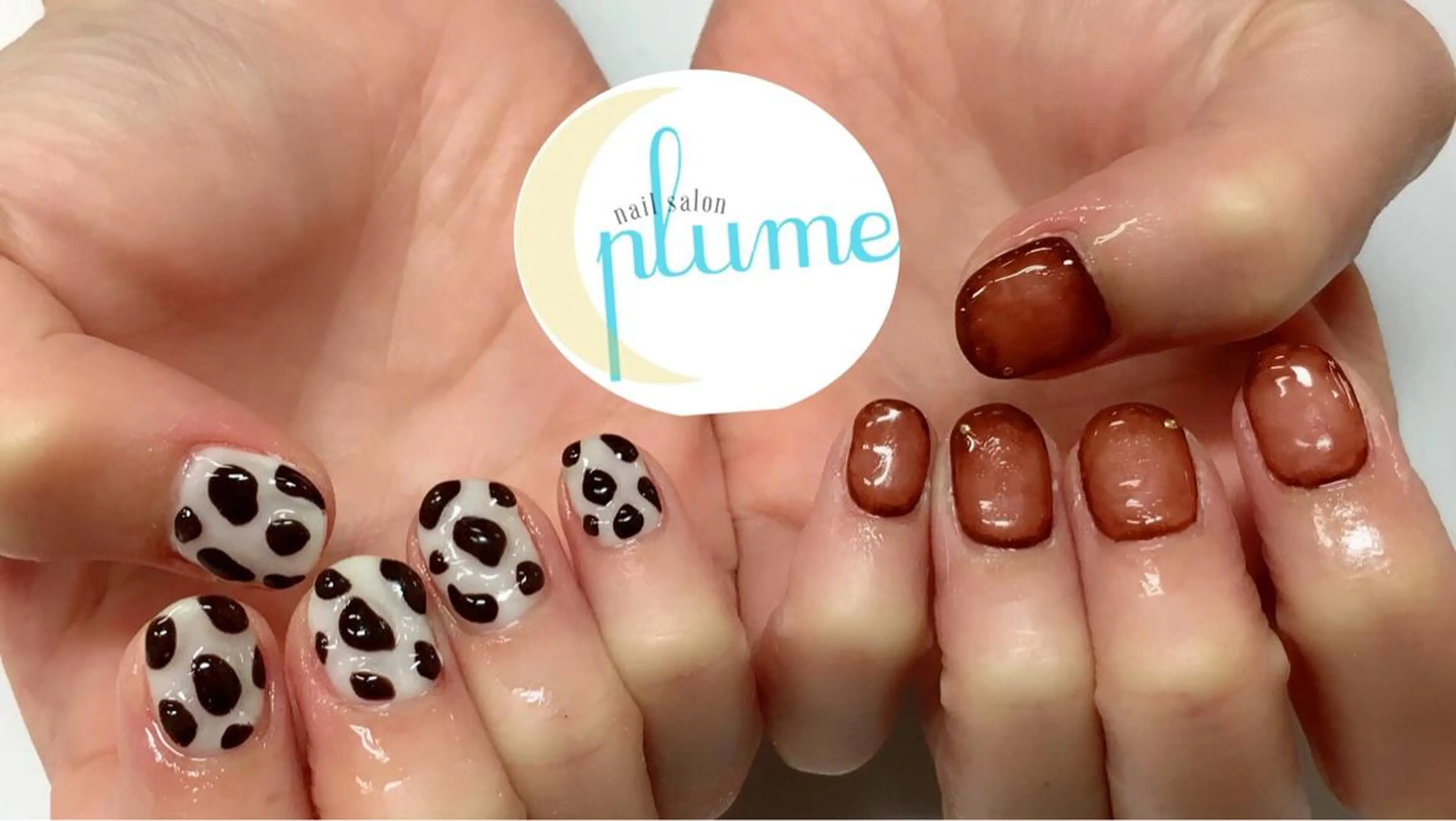 ネイル アニマル柄 ニュアンスネイル ハンドネイル plume nail ☆韓国ネイルのネイルデザイン