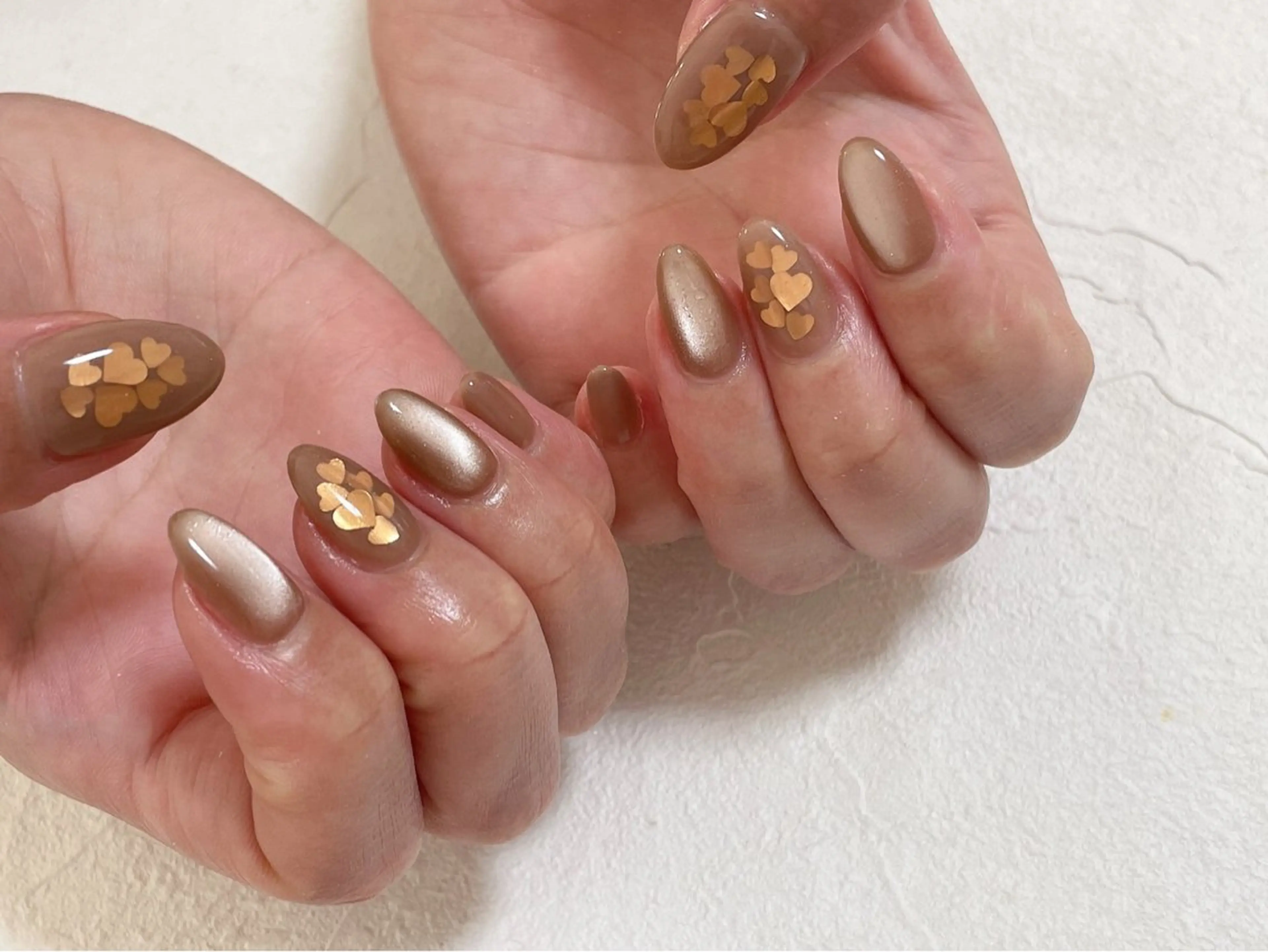 ネイル オーロラネイル フットネイル フレンチネイル ジェルネイル ハート mogunail &blowのネイルデザイン