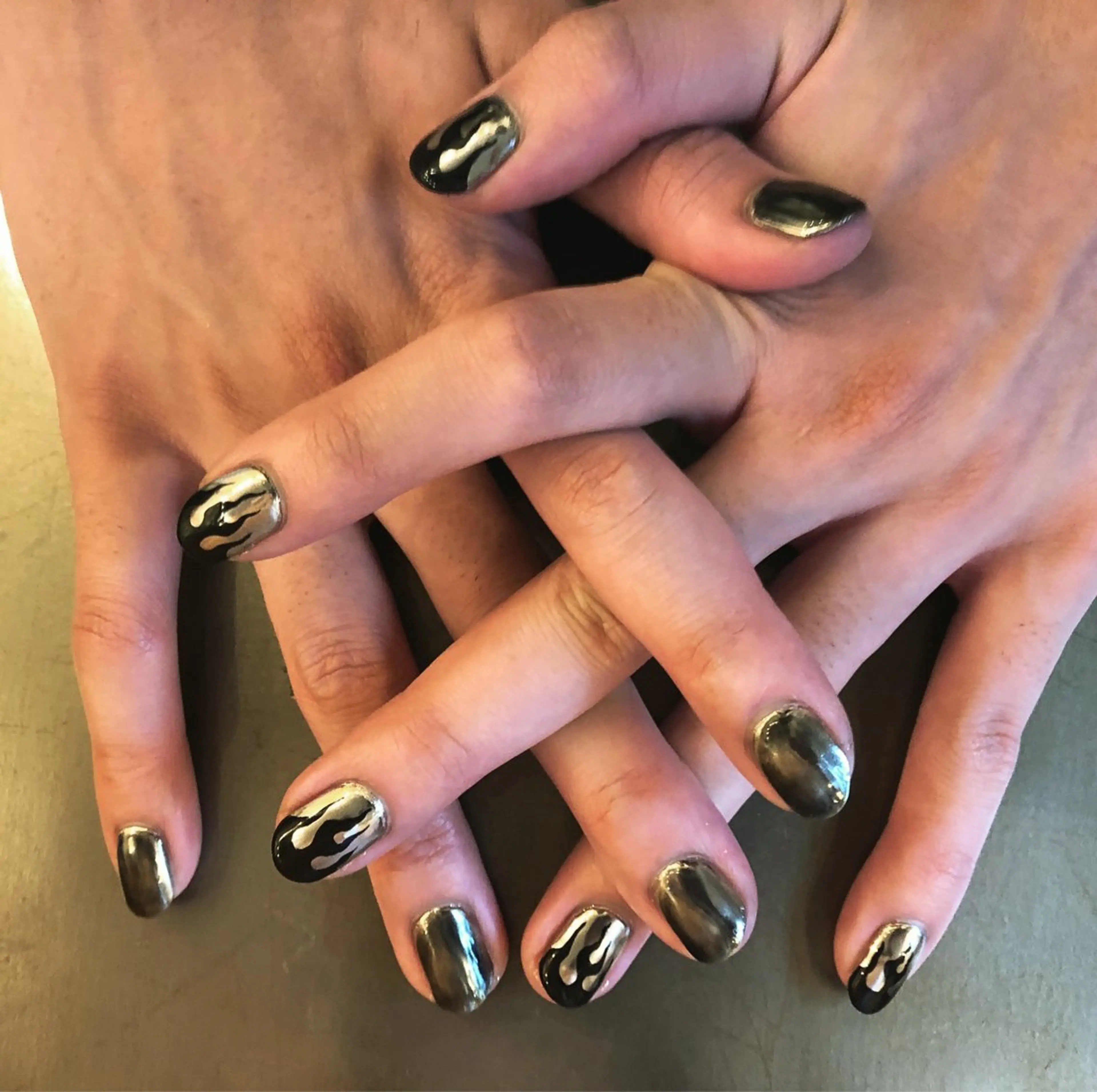 ネイル アートネイル メンズネイル シルバー num-fi Aiのネイルデザイン