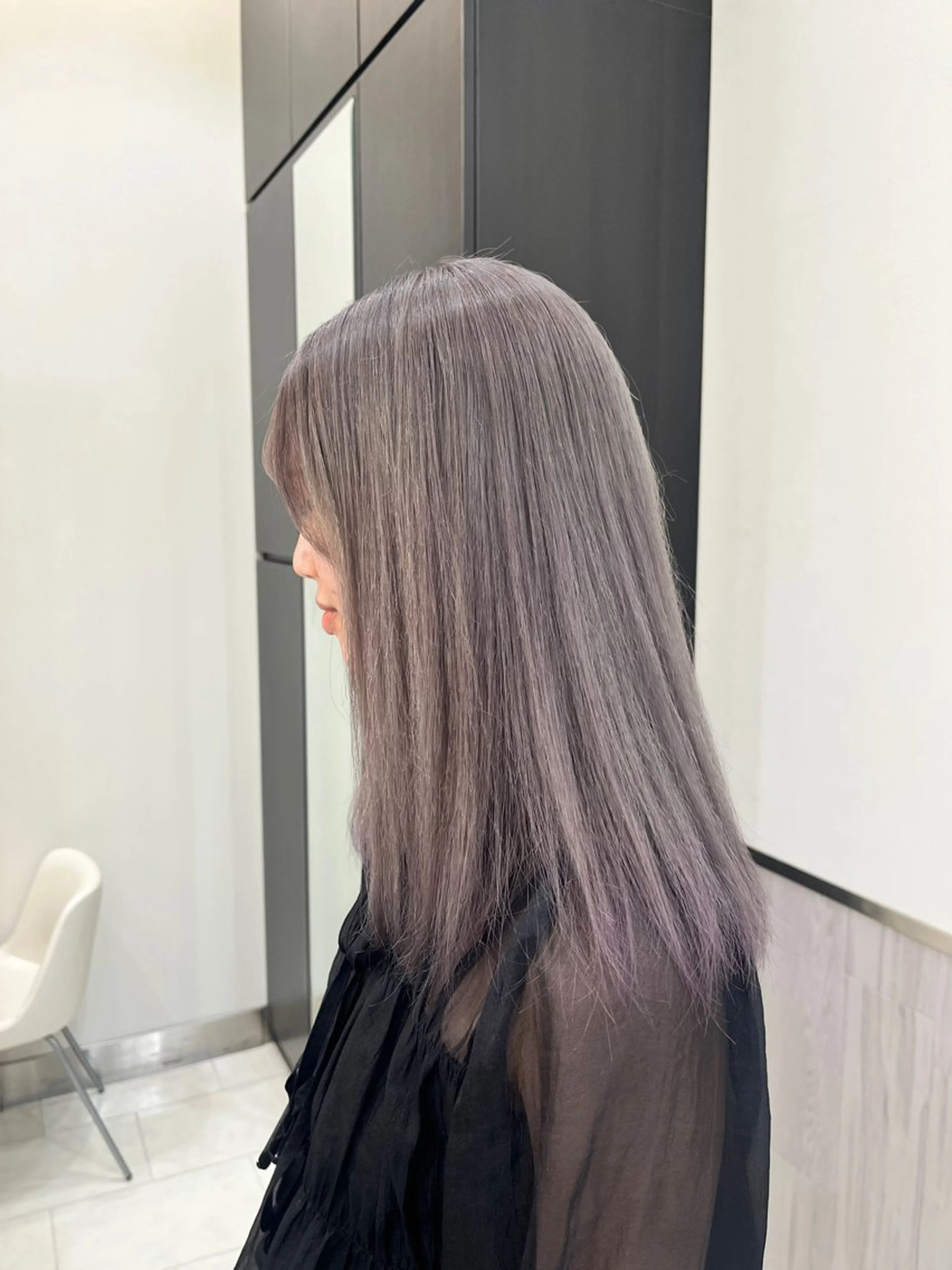 ロング カラー ブリーチ グレージュ くぼたひより /モデル様募集中のヘアスタイル