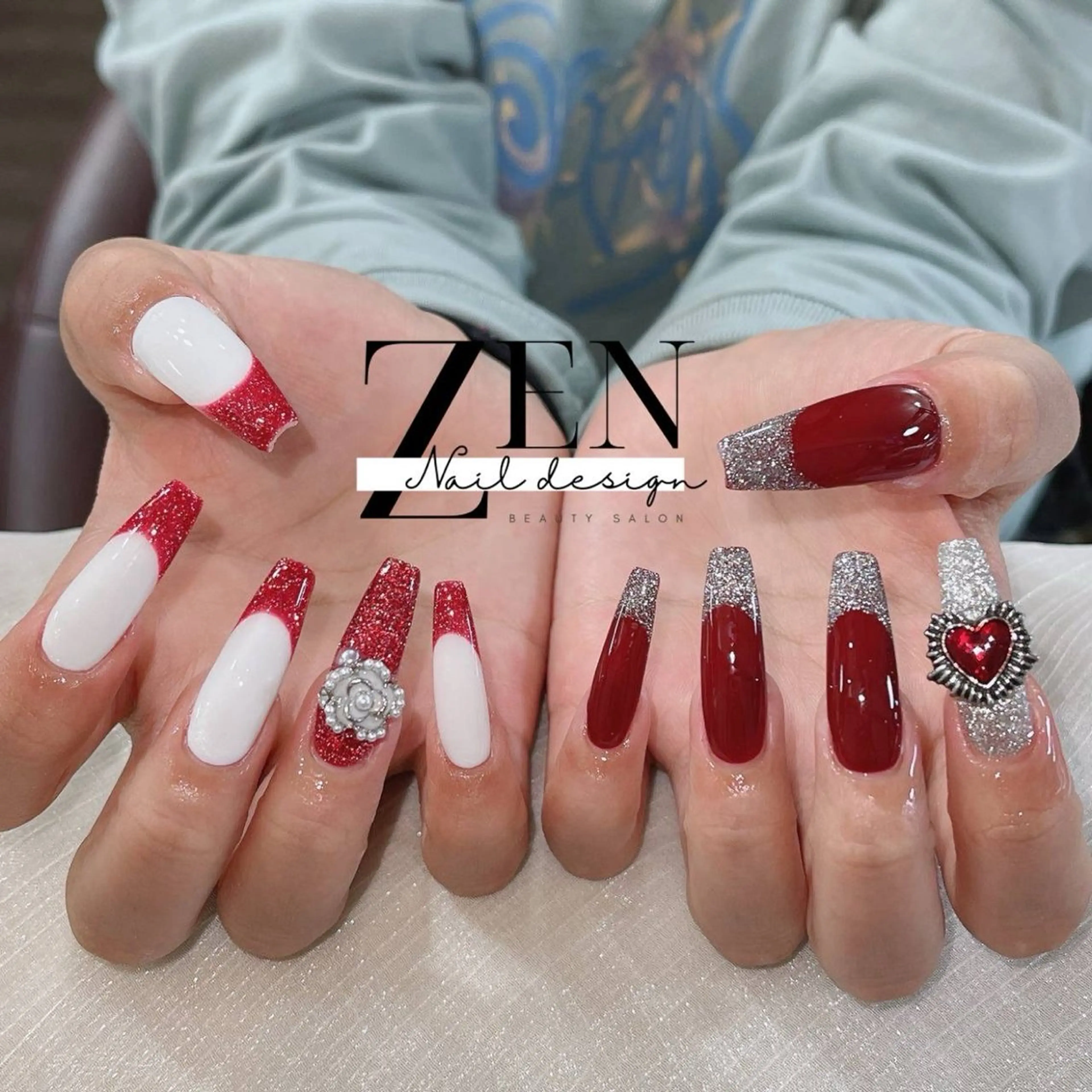 ネイル チークネイル 長さ出し フレンチネイル 韓国ネイル マグネットネイル ハンドネイル Zen Nail Design 池袋のネイルデザイン