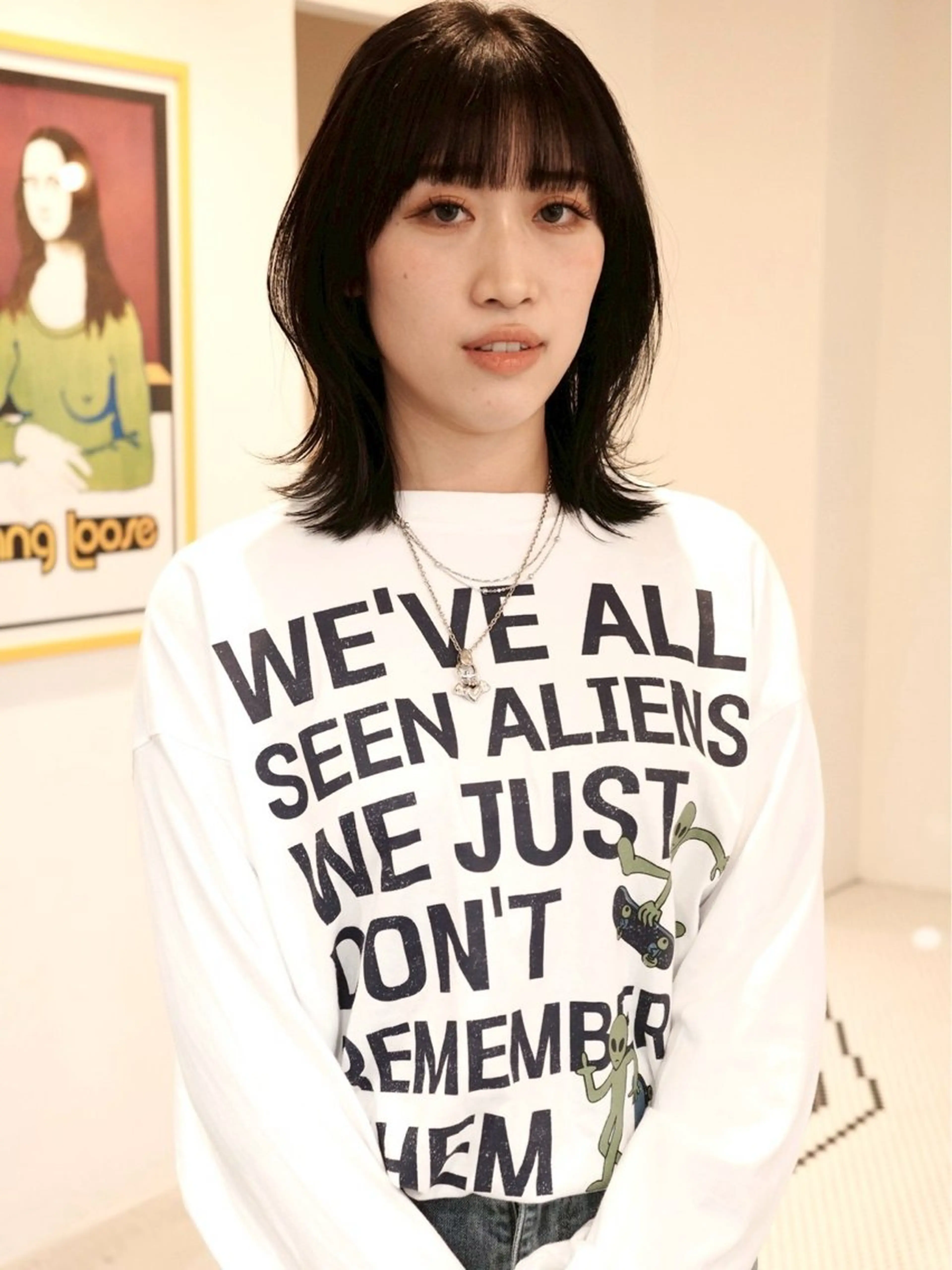 ミディアム カラー カット ヘアカラー 縮毛矯正 トリートメント (h)wim ウィムのヘアスタイル