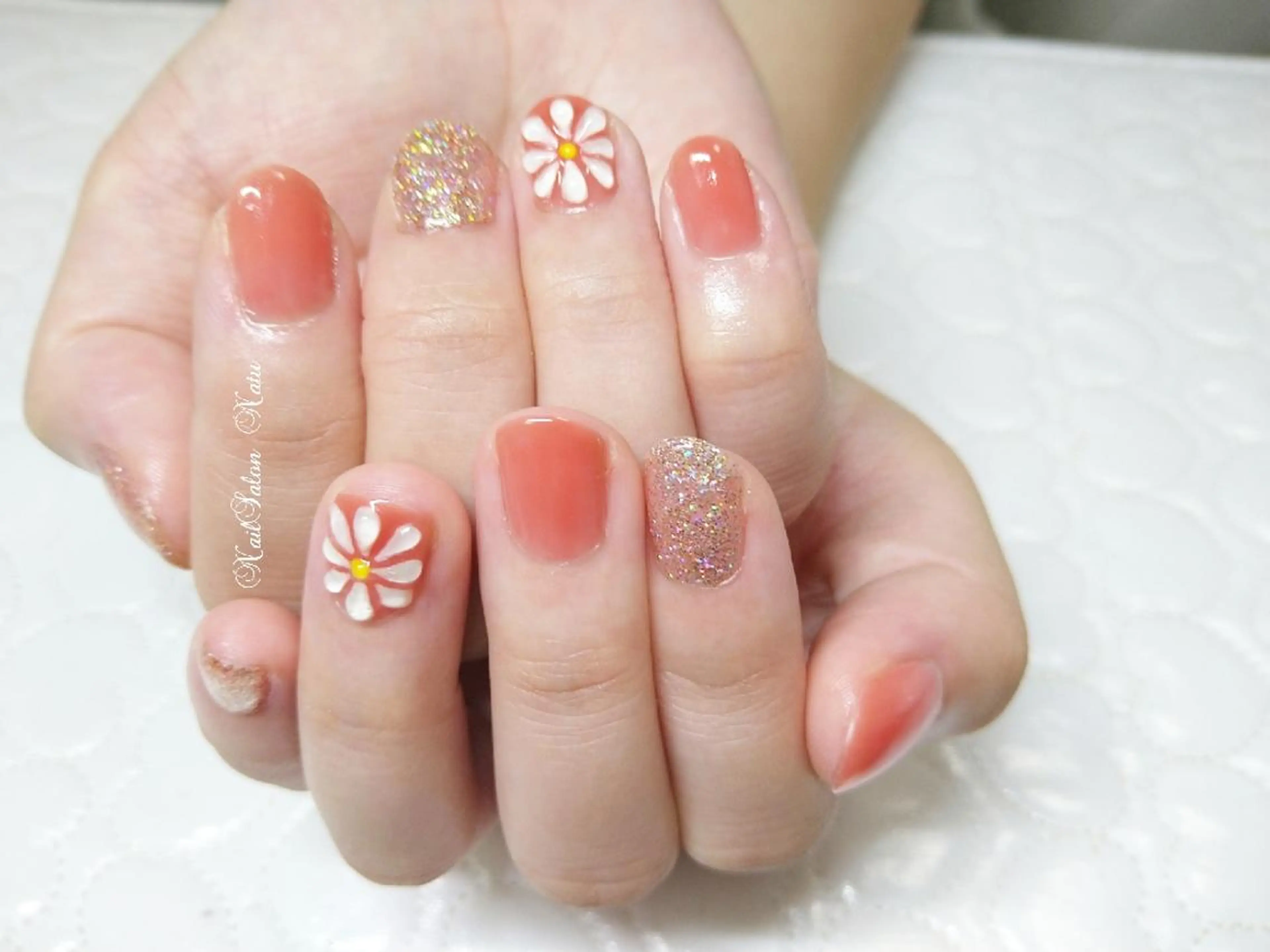 ネイル フラワーネイル ぷっくりネイル nailsalon　 Natuのネイルデザイン