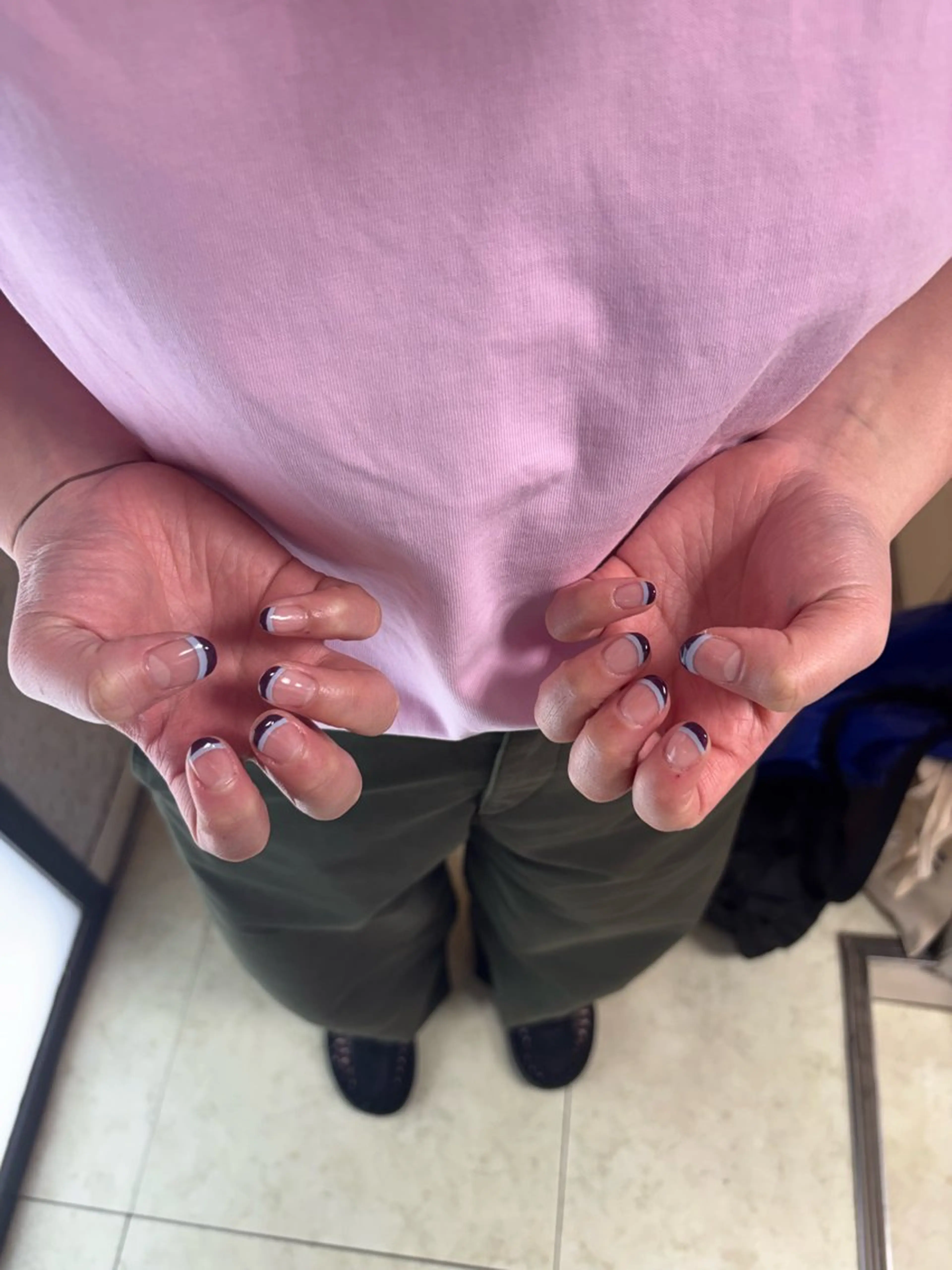 ネイル ダブルフレンチ フレンチネイル Bianca浦和🍀 suminaのネイルデザイン