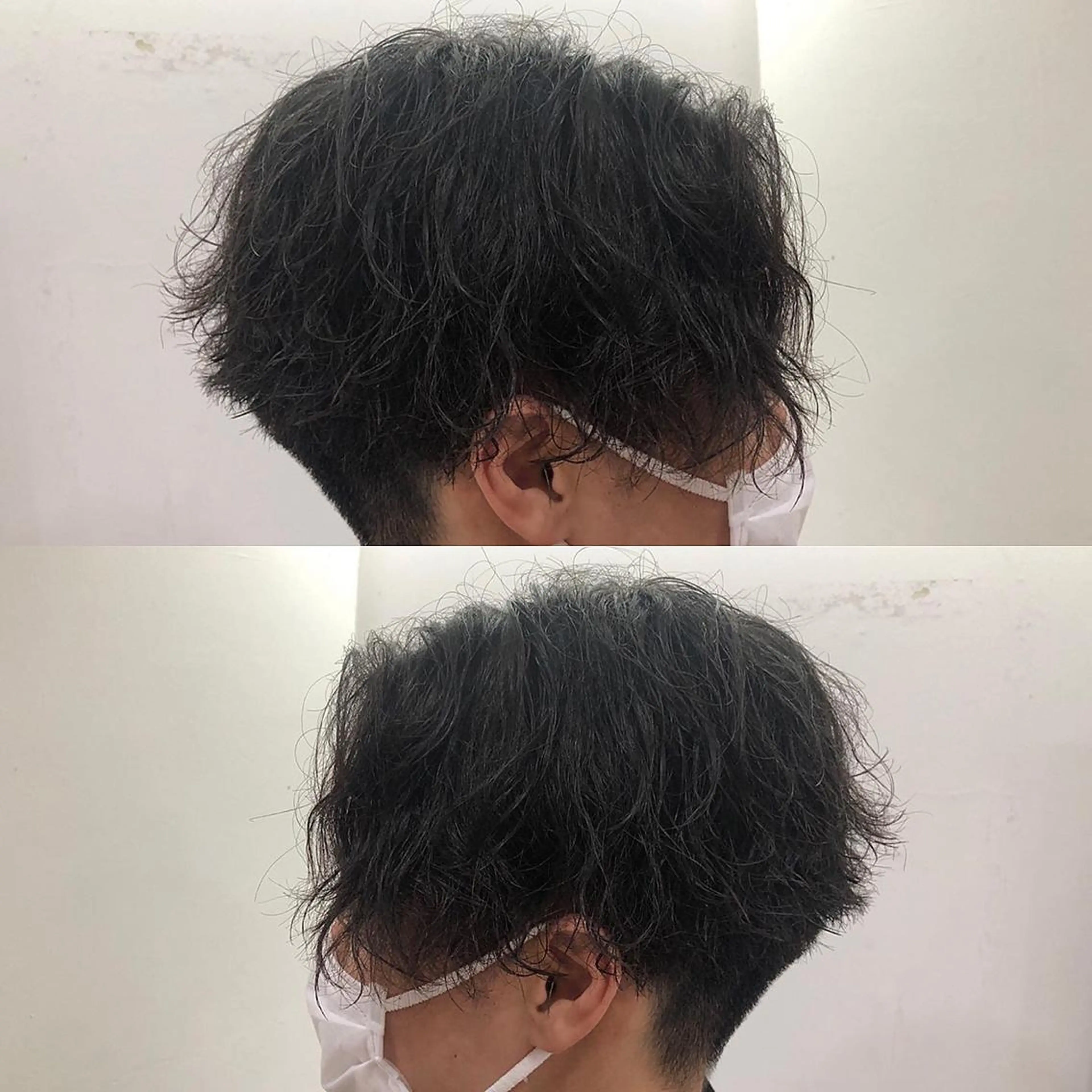 ミディアム パーマ メンズ ミディアムパーマ センターパート メンズパーマ スパイラルパーマ カット パーマ 韓国メンズヘア/ 毛流れヘア　須田龍世のヘアスタイル