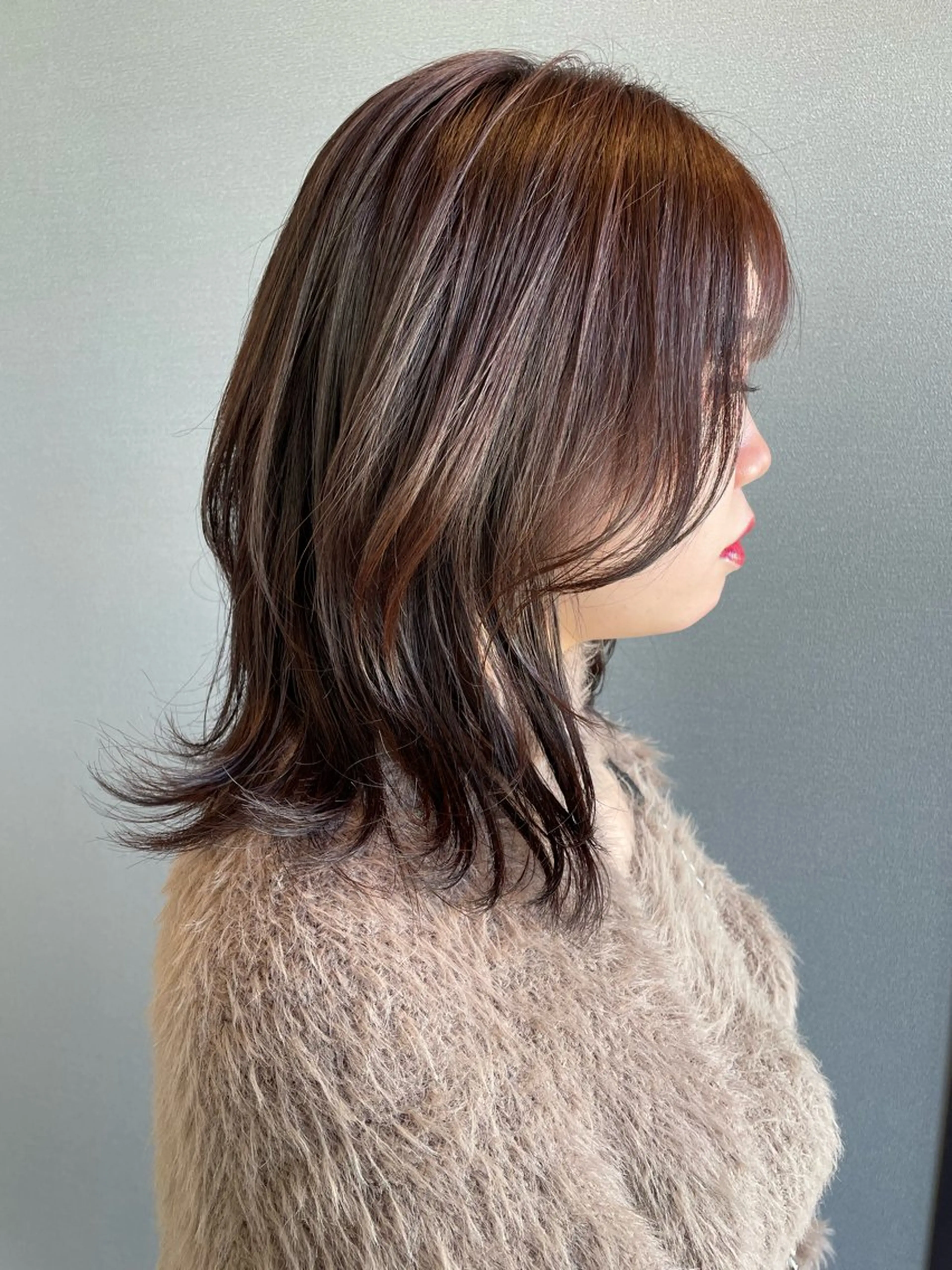 ミディアム カラー 艶カラー🌙縮毛矯正 /ボブ【Reina】のヘアスタイル