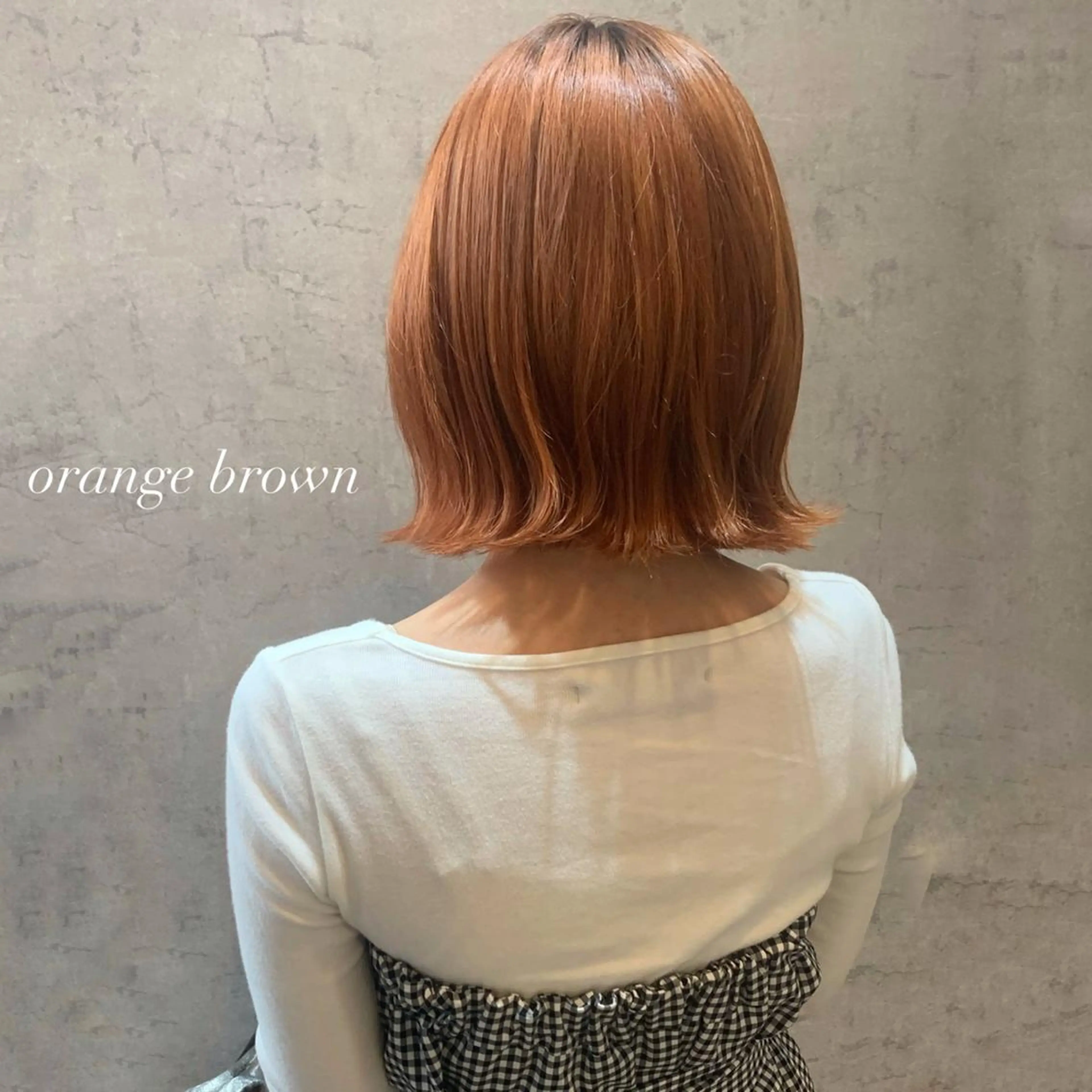 ミディアム カラー ベージュカラー オレンジ オレンジベージュ オレンジピンク 💁‍♂️メンズカッ トパーマ💈大田涼華のヘアスタイル