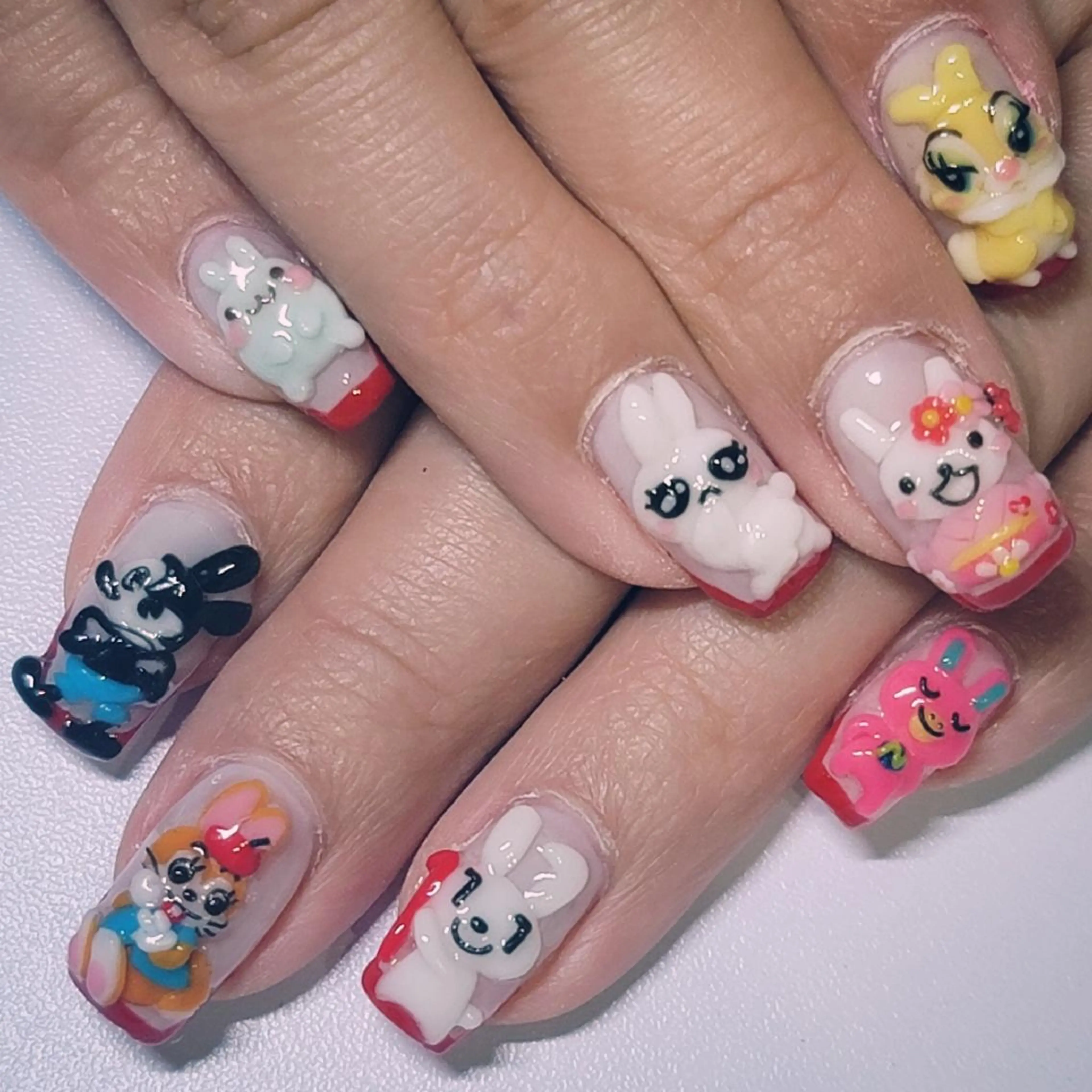 ネイル アートネイル フレンチネイル 赤色 ホワイト ハンドネイル よしだ ひろきのネイルデザイン