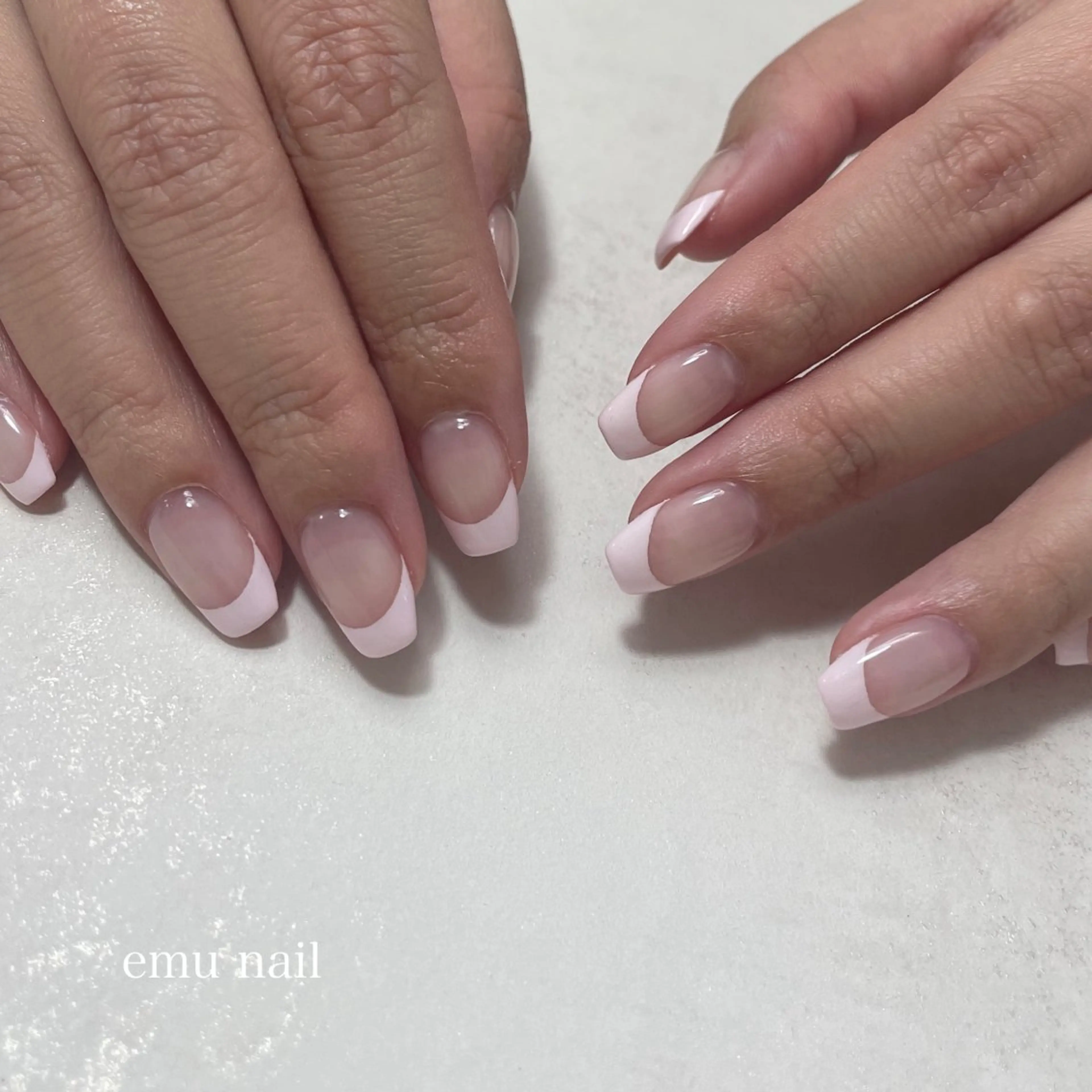 ネイル フレンチネイル ハンドネイル emu nail shionのネイルデザイン