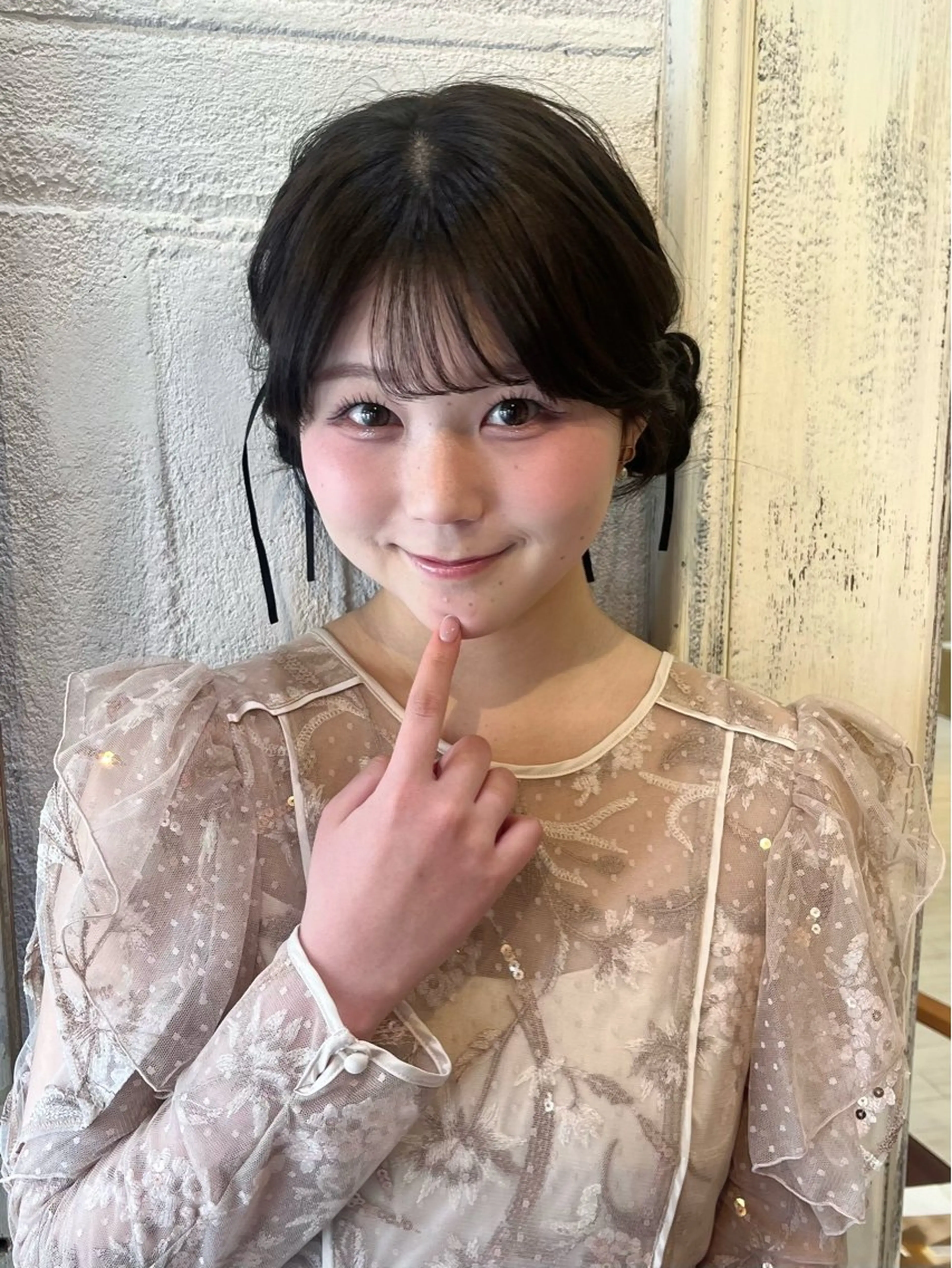 セミロング お団子ヘア maho 💕のヘアスタイル