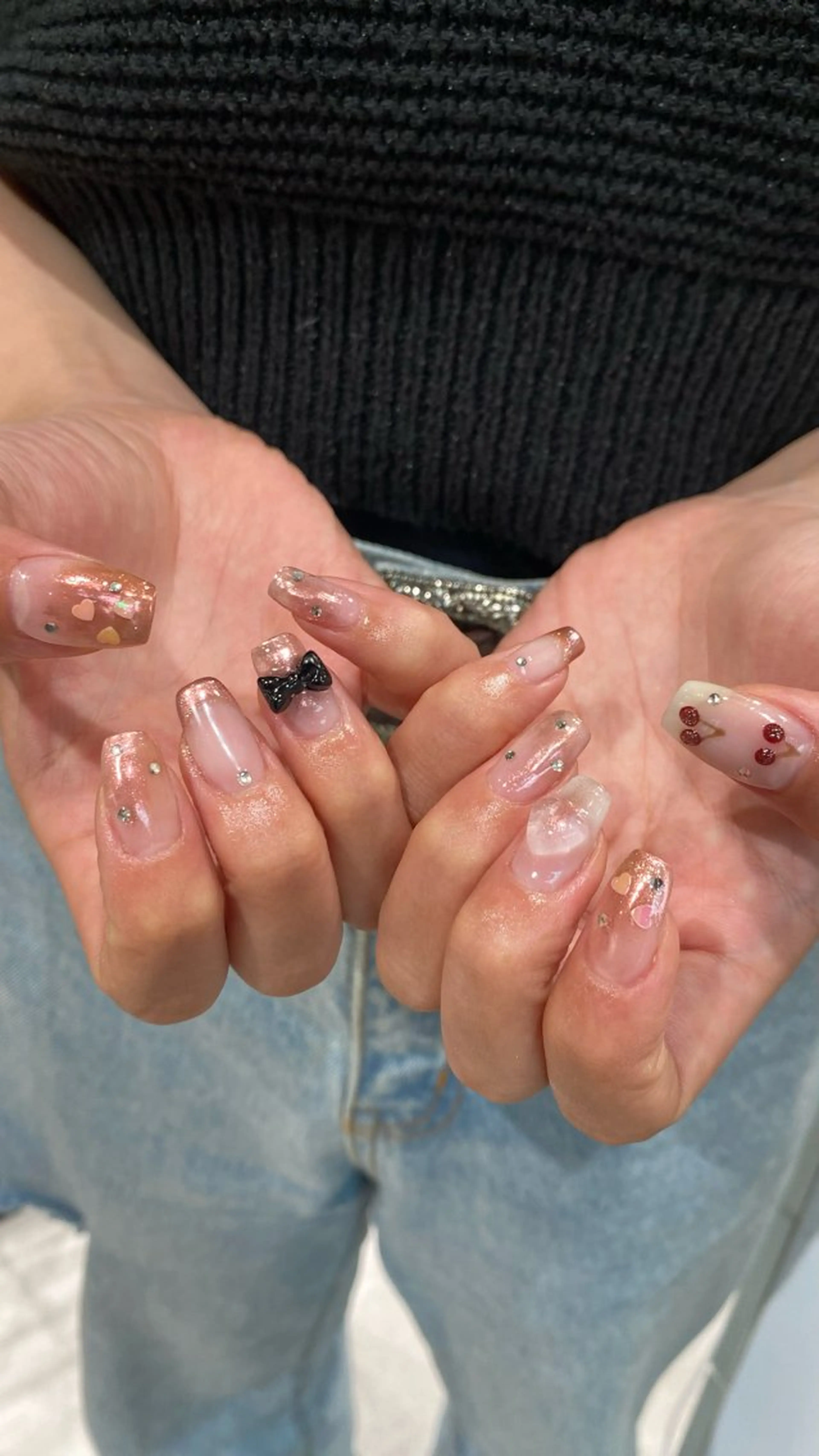ネイル オフなし🎀（持ち込みデザインok）ご予約はご希望の日時をリクエストにて送ってください🙇🏻‍♀️の写真