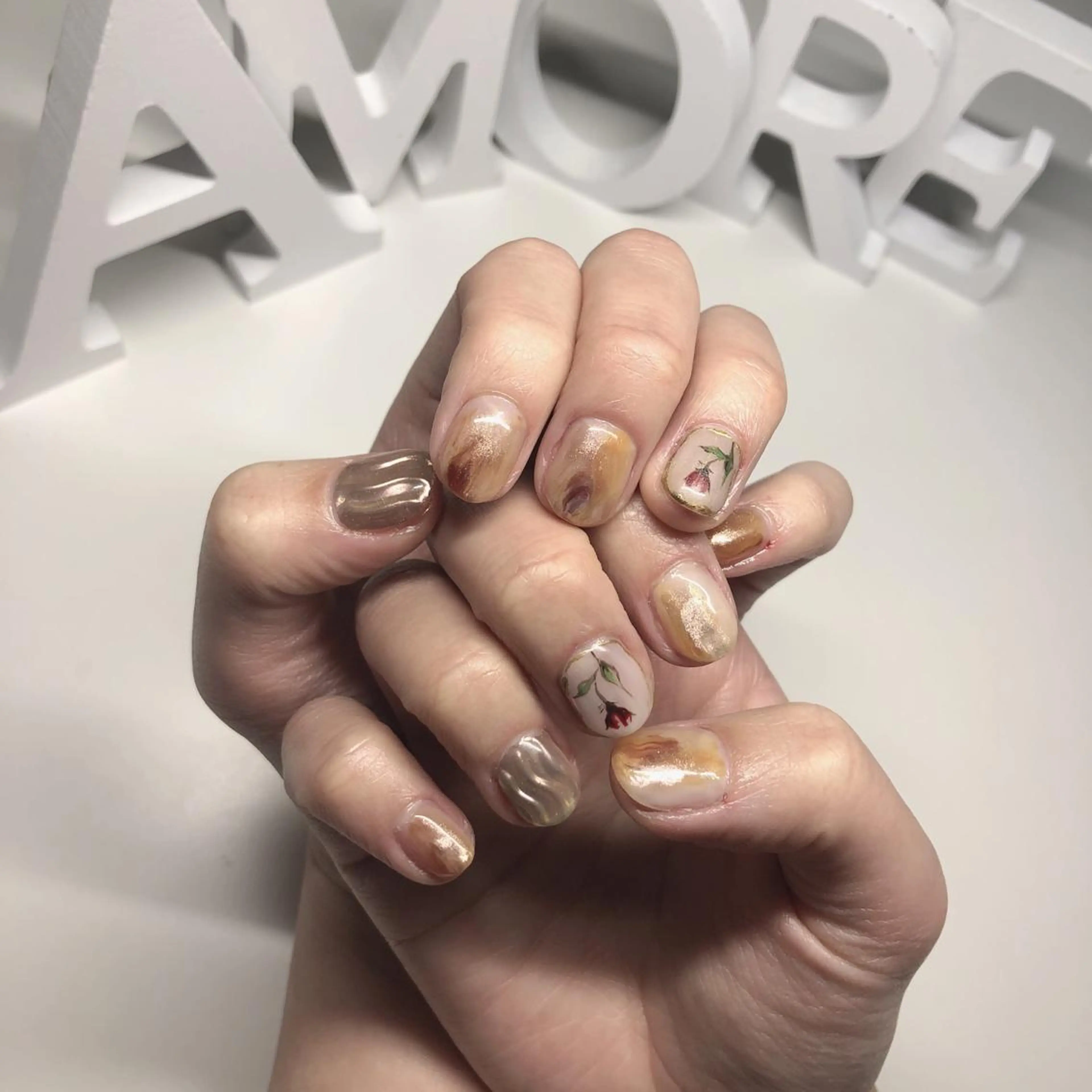 ネイル アートネイル ジェルネイル ミラーネイル ニュアンスネイル 冬ネイル You kyehwaのネイルデザイン