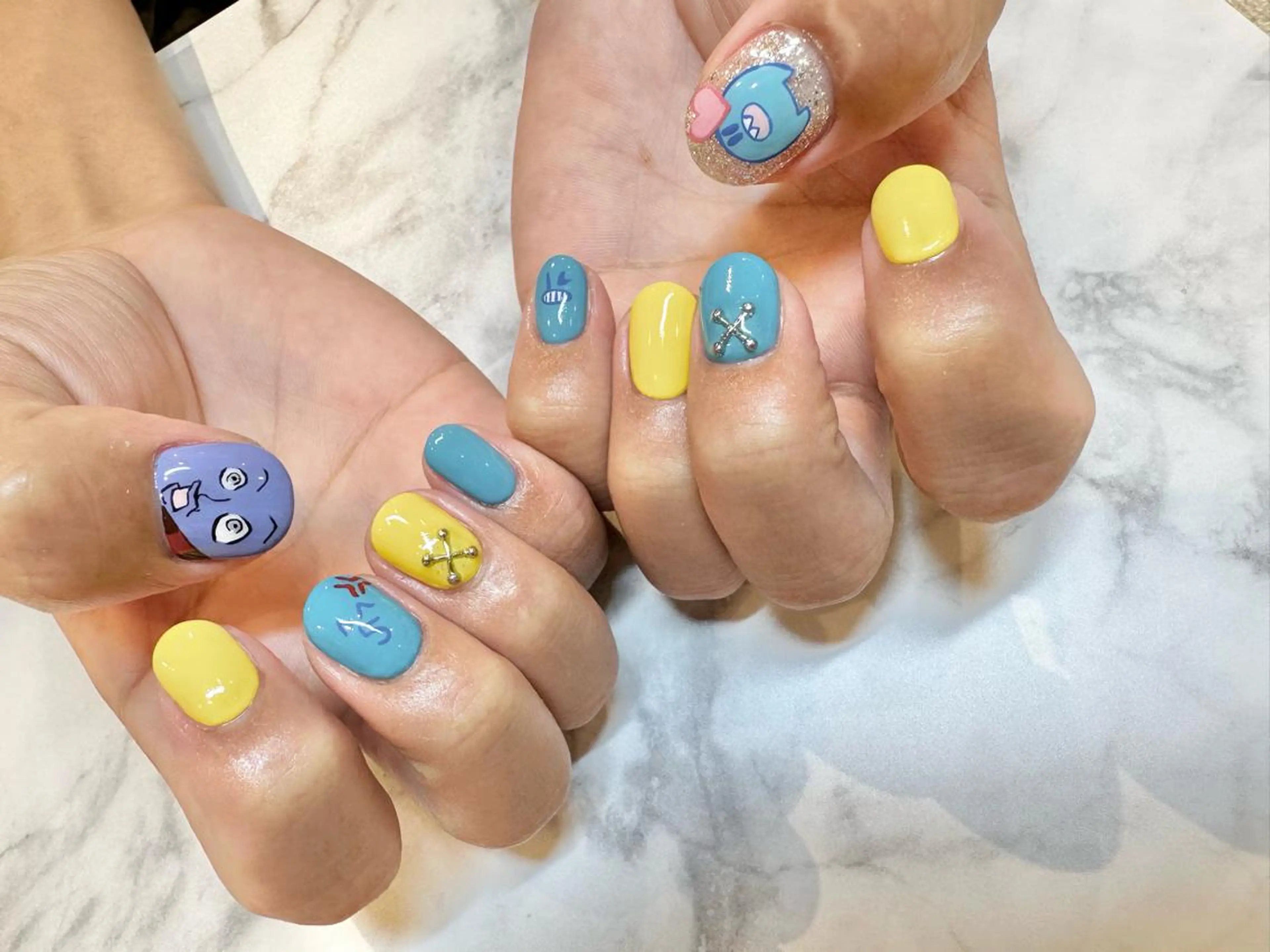 ネイル スカルプネイル 痛ネイル🩶推し活 🤍店長sagawaのネイルデザイン