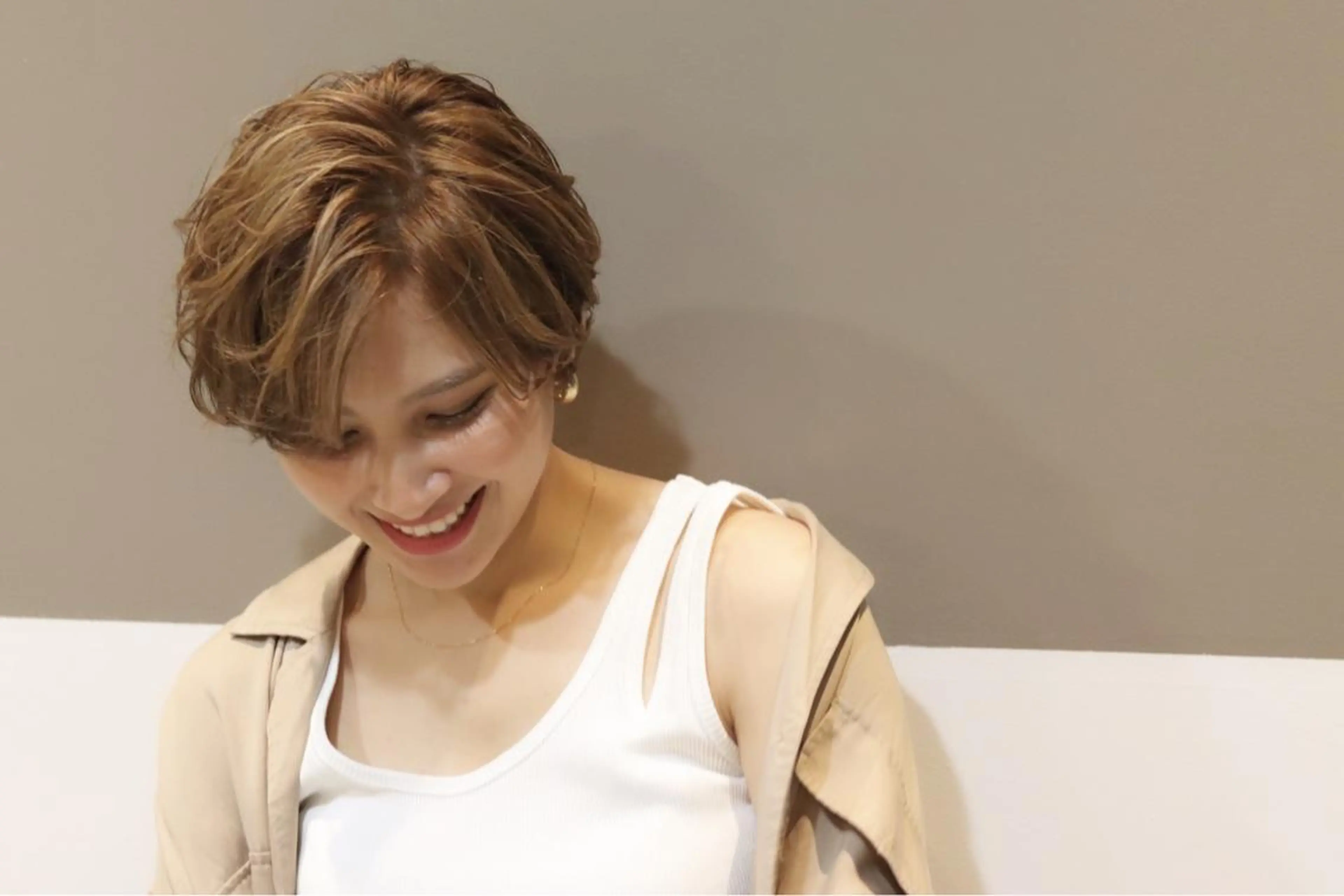 ショート カラー パーマ Lolonois池田 代表 鍜治本颯太のヘアスタイル