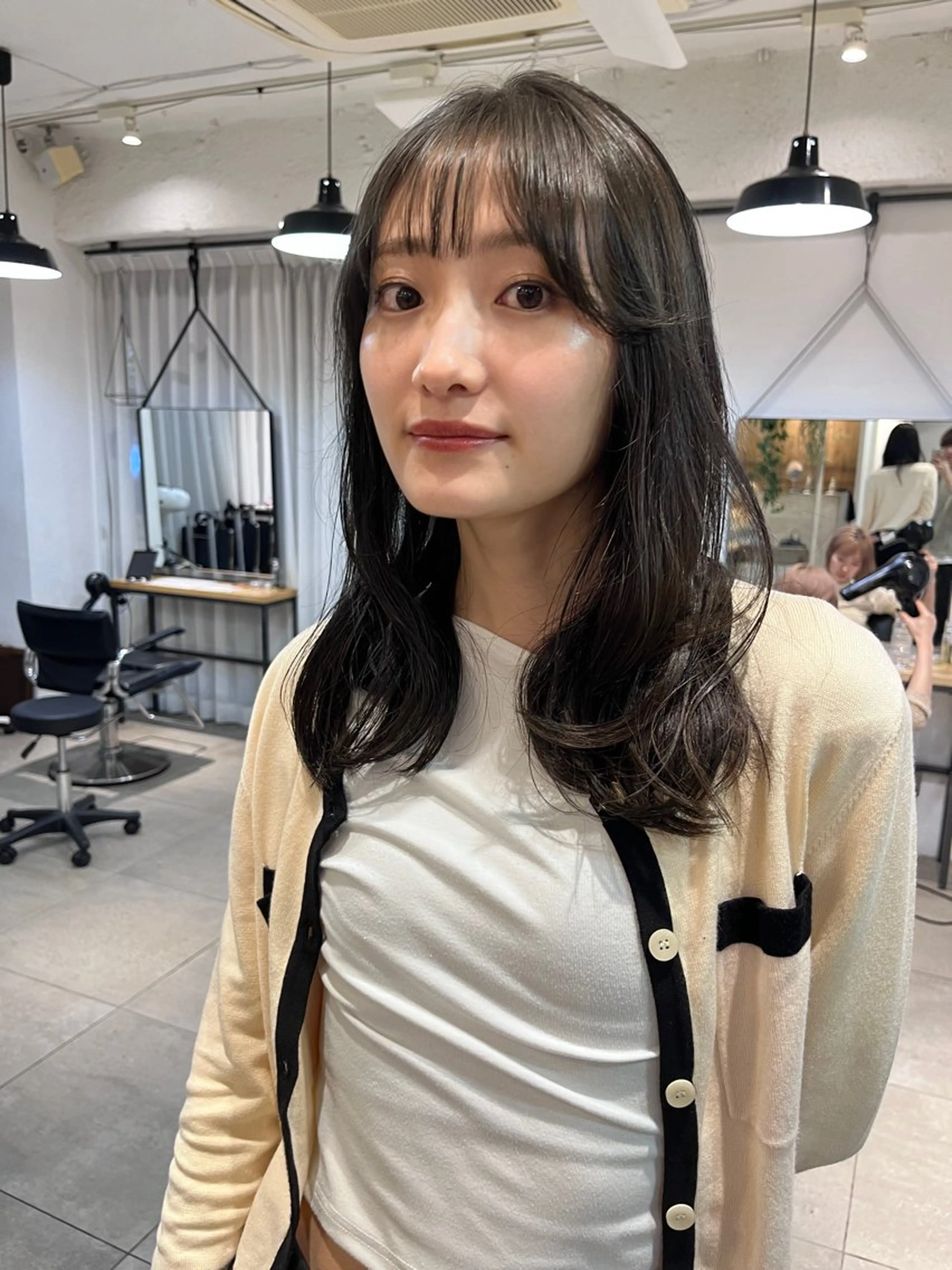 セミロング カラー 赤み消しカラー/ ナチュラル/トモキのヘアスタイル