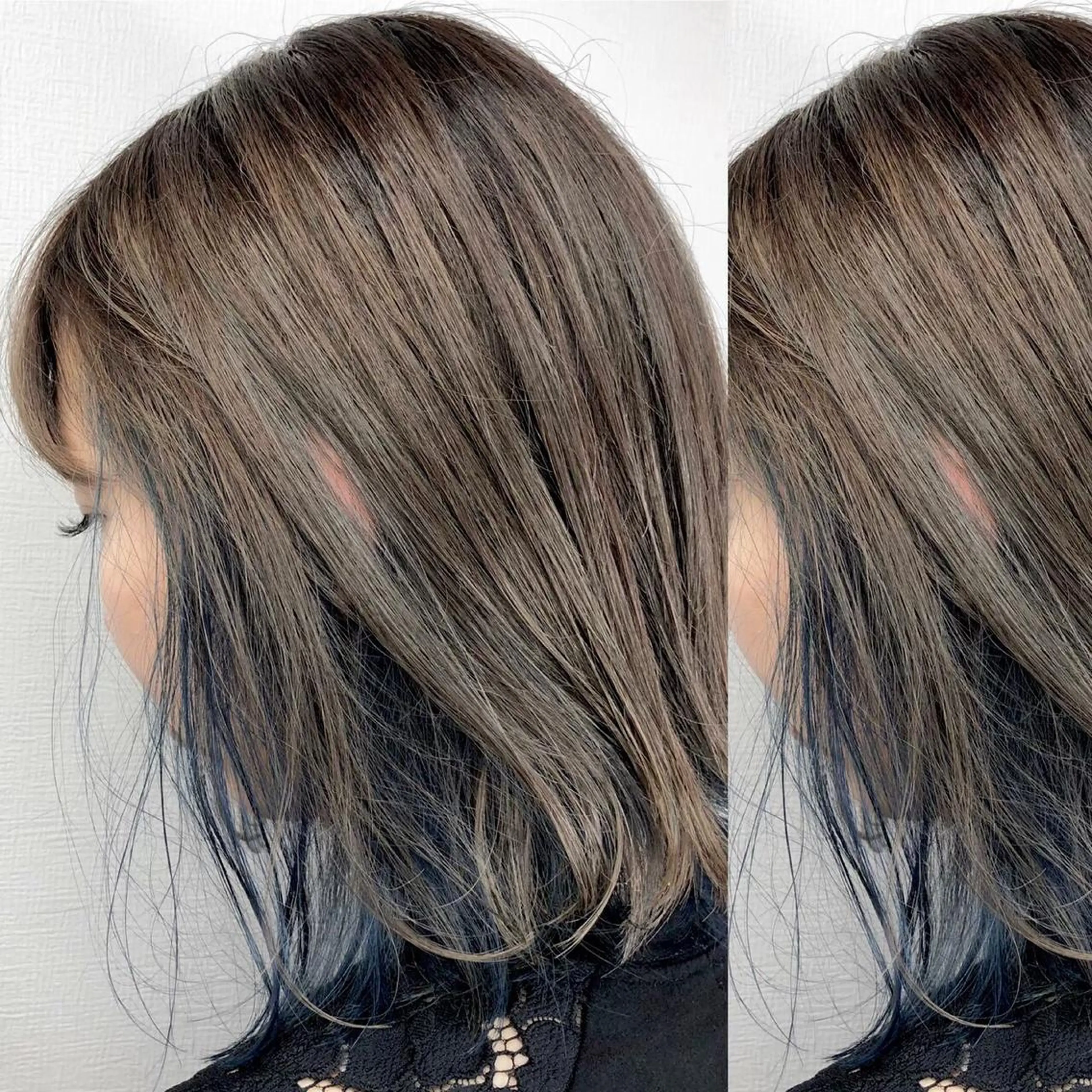 ミディアム カラー JuNブリーチに 縮毛矯正するプロのヘアスタイル