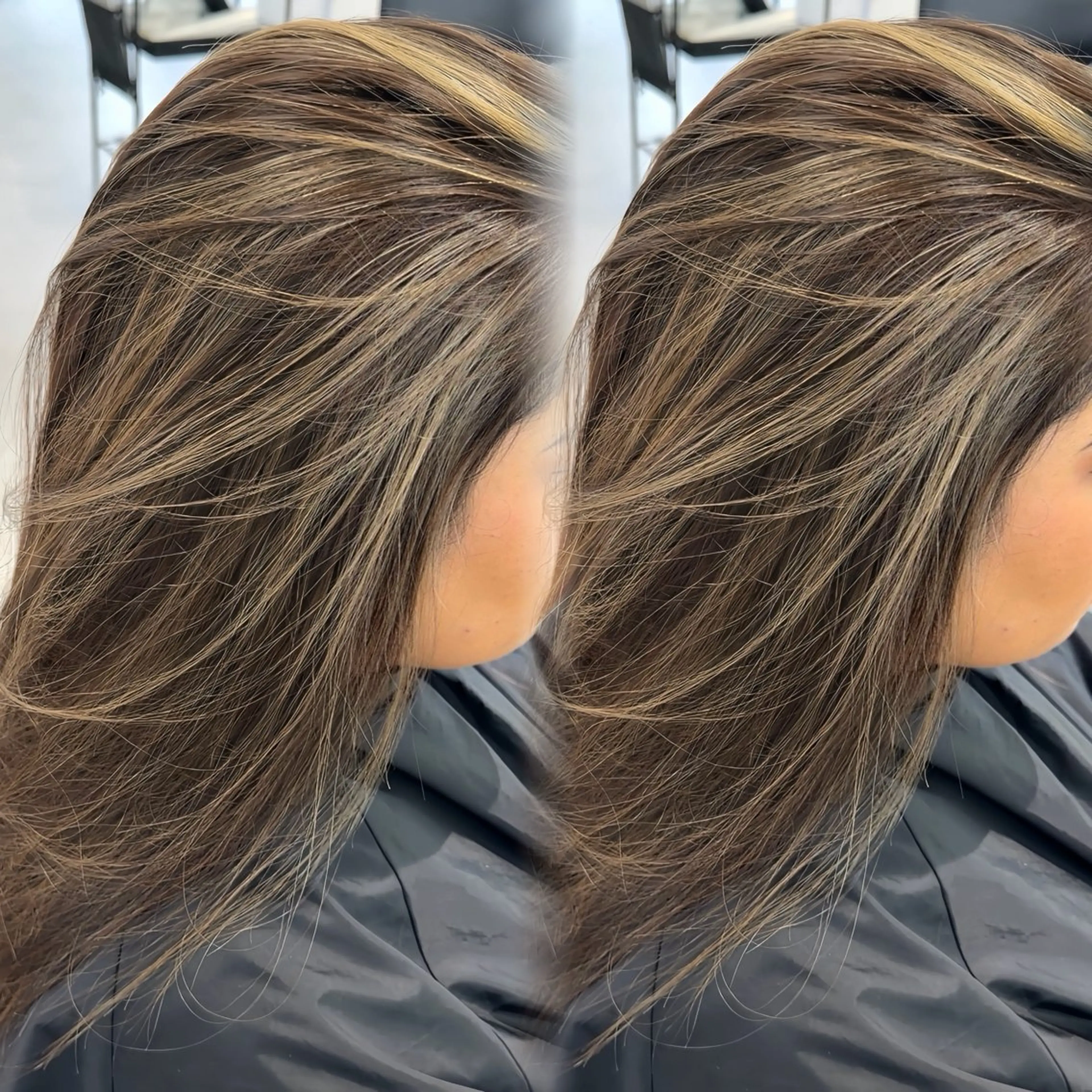 ロング カラー ベージュカラー ハイライトカラー ハイライト カット ヘアカラー トリートメント 表参道/ハイライト バレイヤージュのヘアスタイル