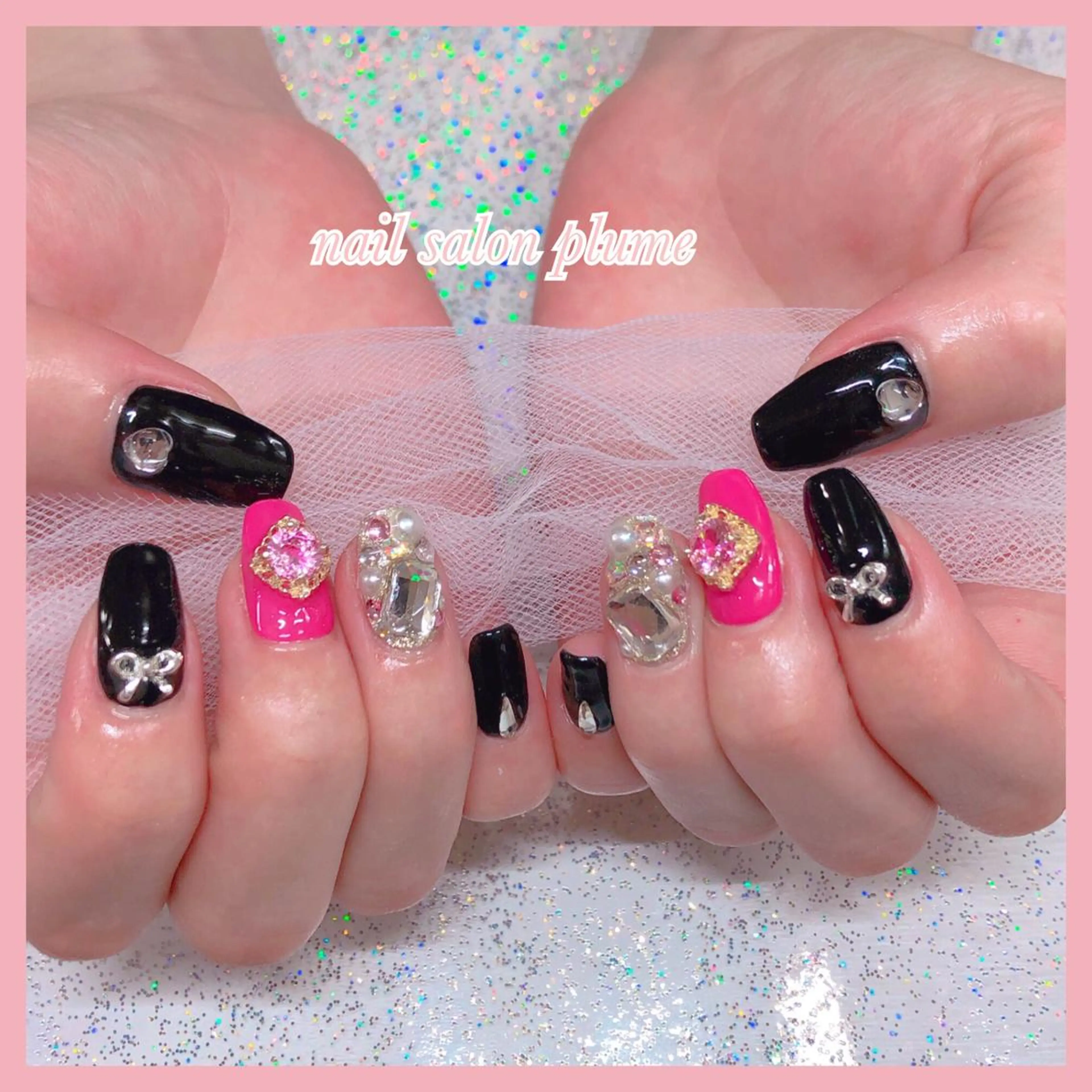 ネイル アートネイル ハート キラキラネイル 韓国ネイル ワンカラーネイル ハンドネイル plume nail ☆韓国ネイルのネイルデザイン