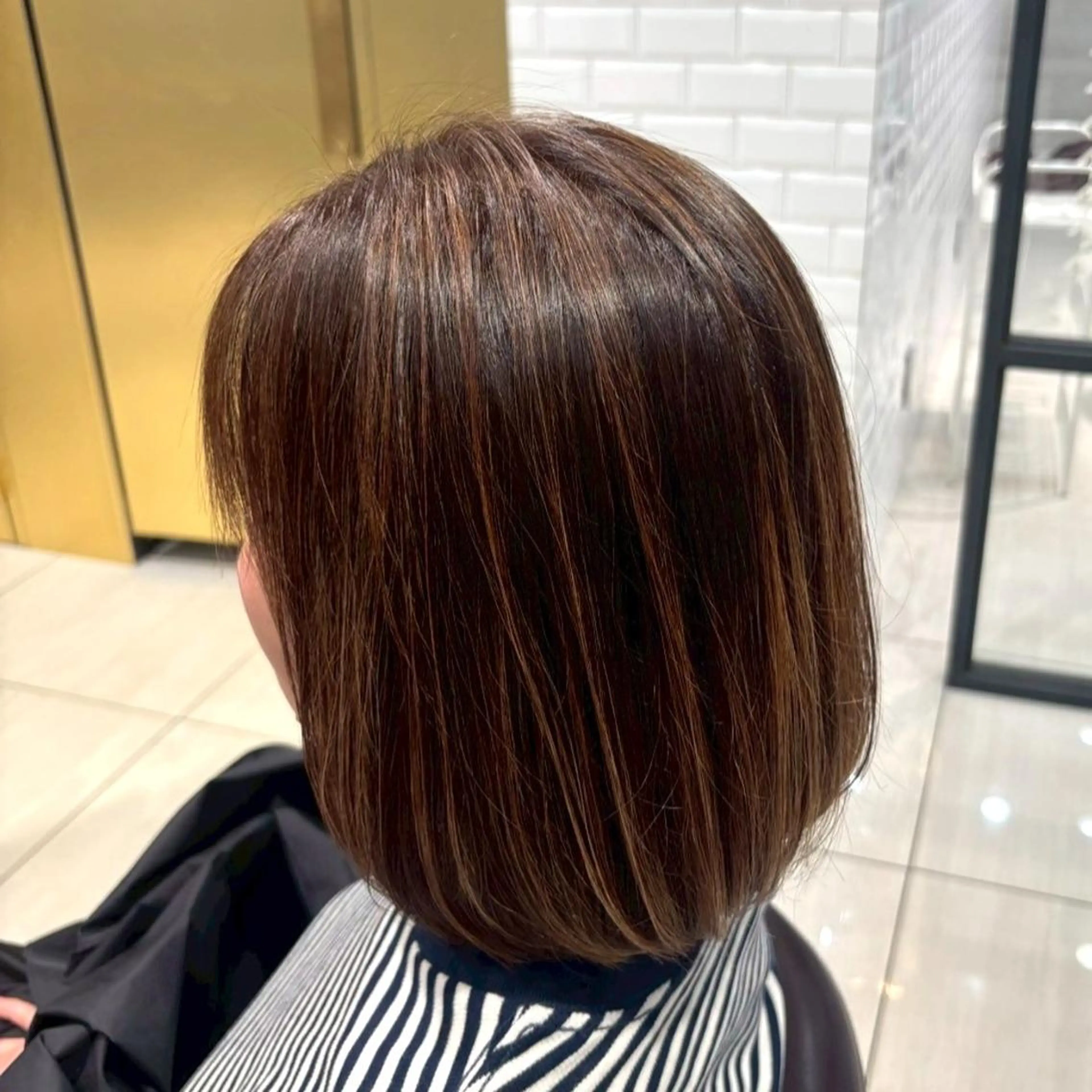 ミディアム カラー 透明感カラー カット ヘアカラー 秋山 達乃進のヘアスタイル