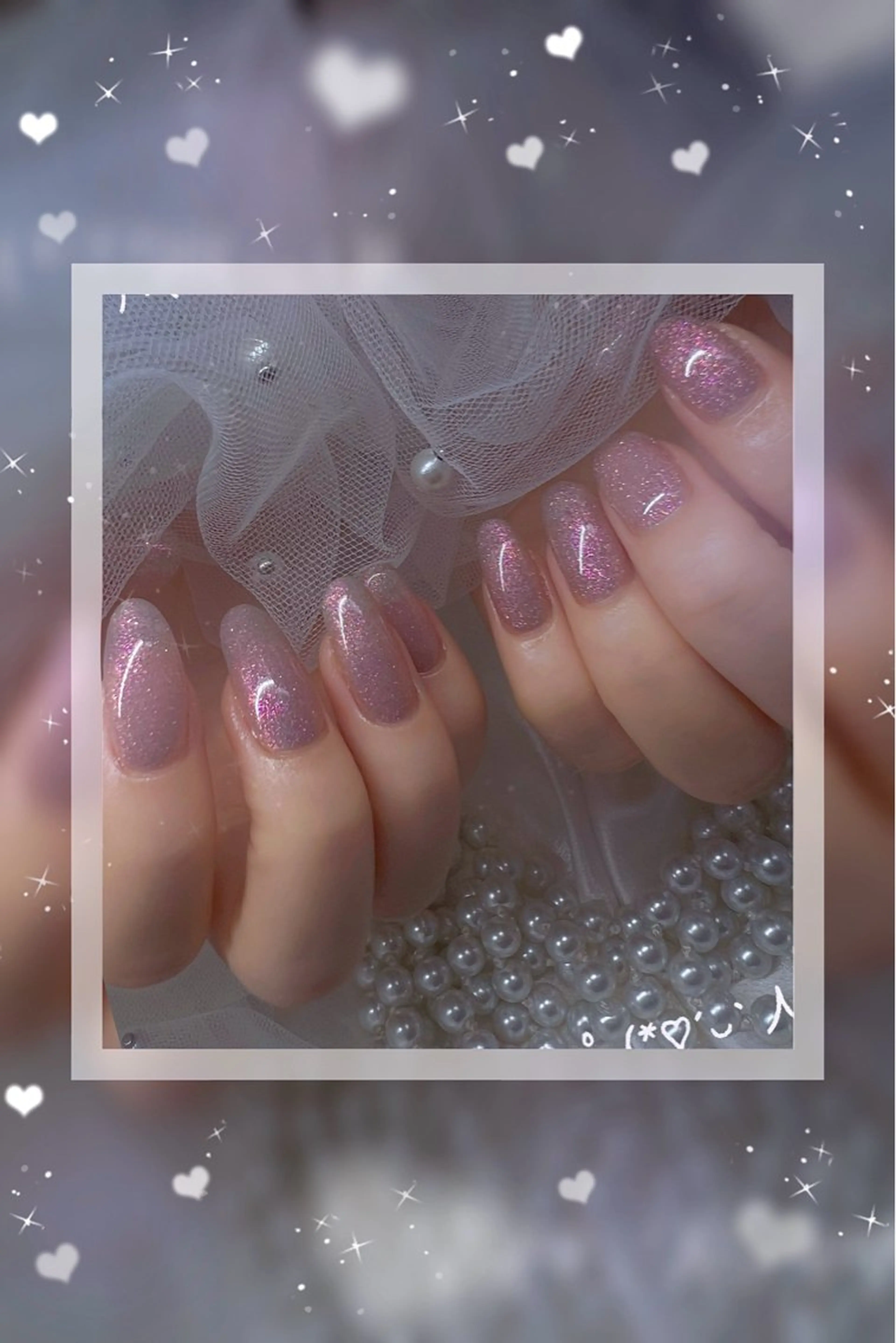 ネイル チークネイル フレンチネイル ガーリー ガラスフレンチ グラデーション ハンドネイル ハンドケア Chill Nailsalonのネイルデザイン