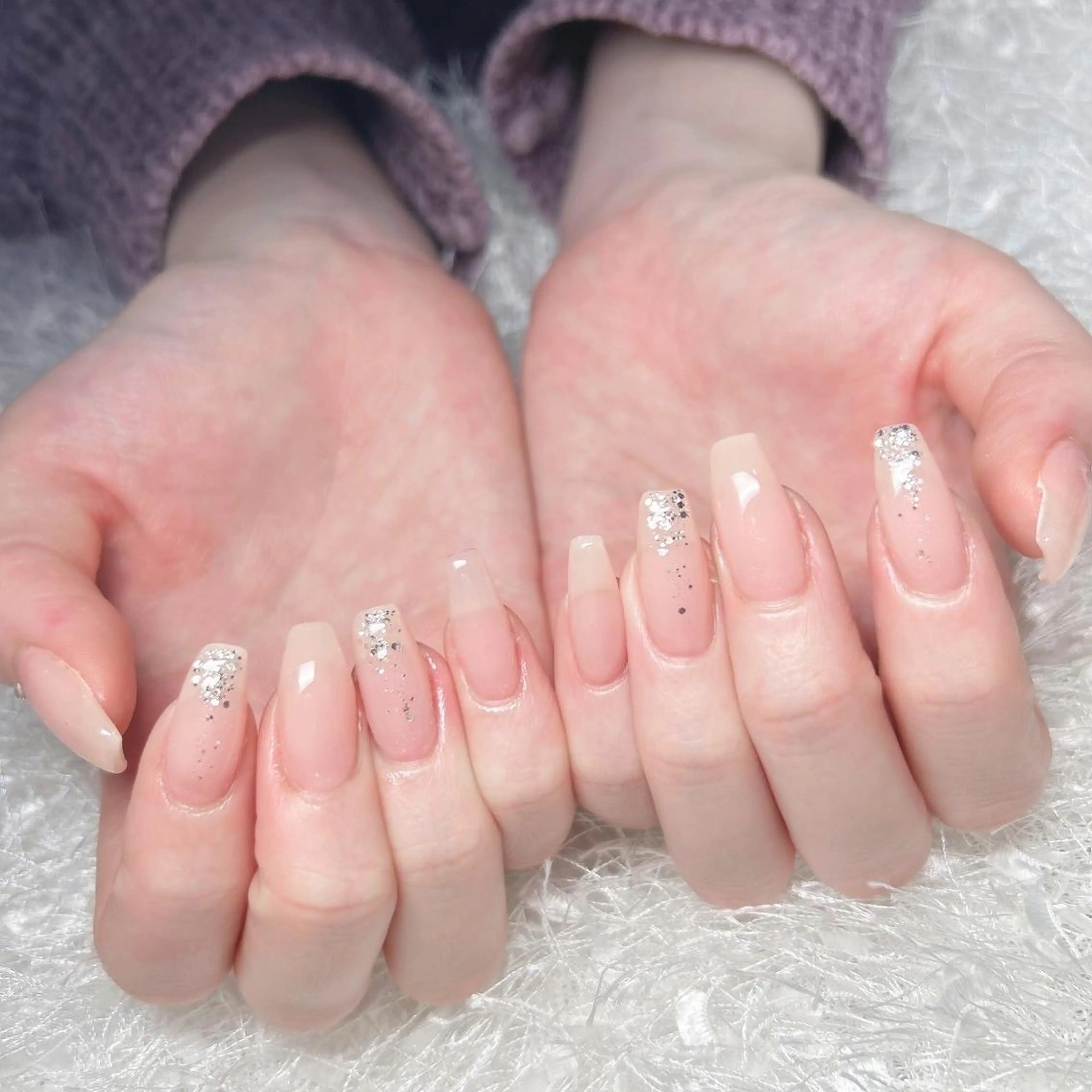 ネイル 長さ出し フレンチネイル ジェルネイル グラデーション 韓国ネイル ハンドネイル Nail&eye Belire 新宿のネイルデザイン