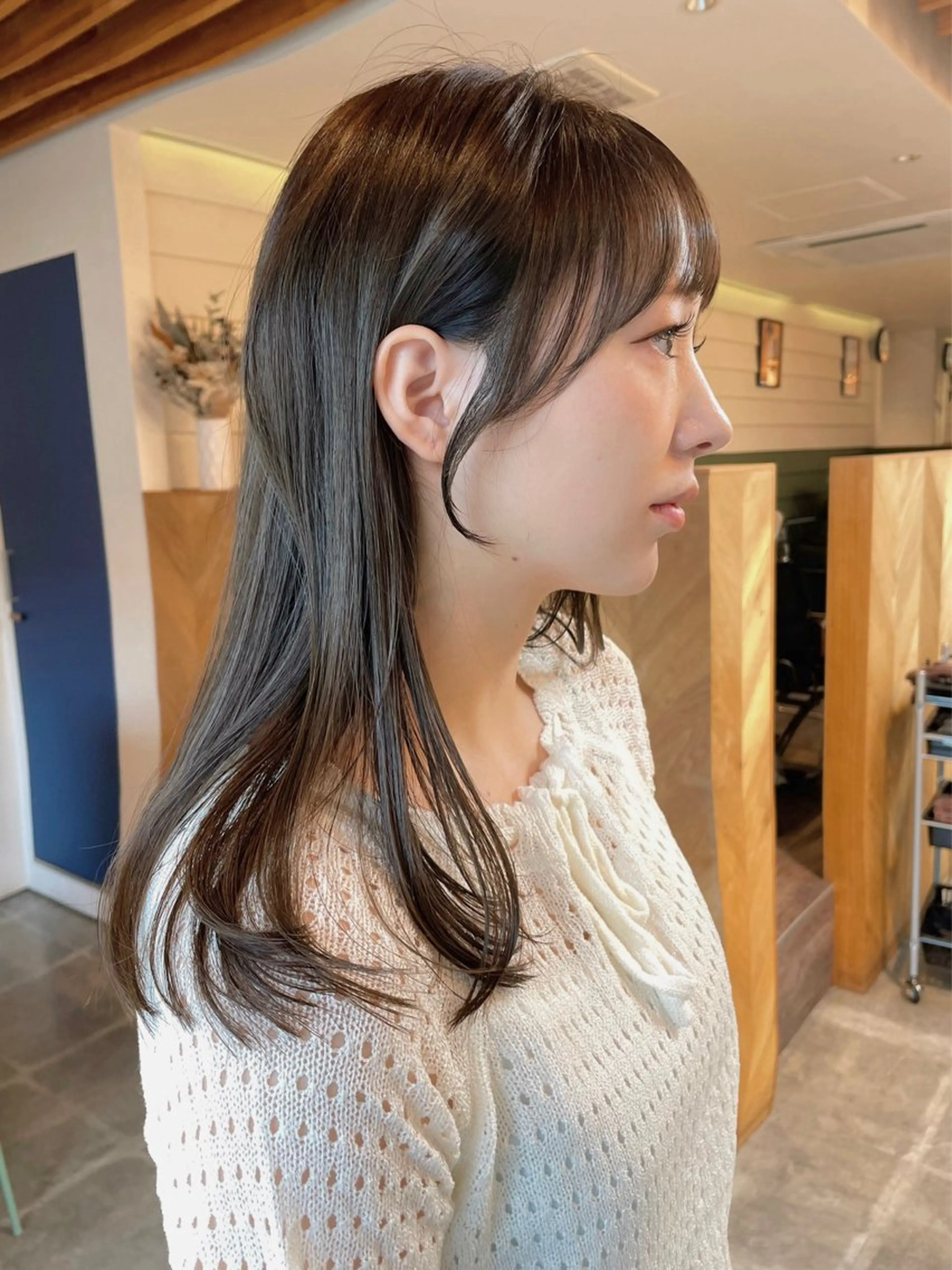 ロング カット ヘアカラー 韓国レイヤー　船橋 徒歩5分/小川友美のヘアスタイル