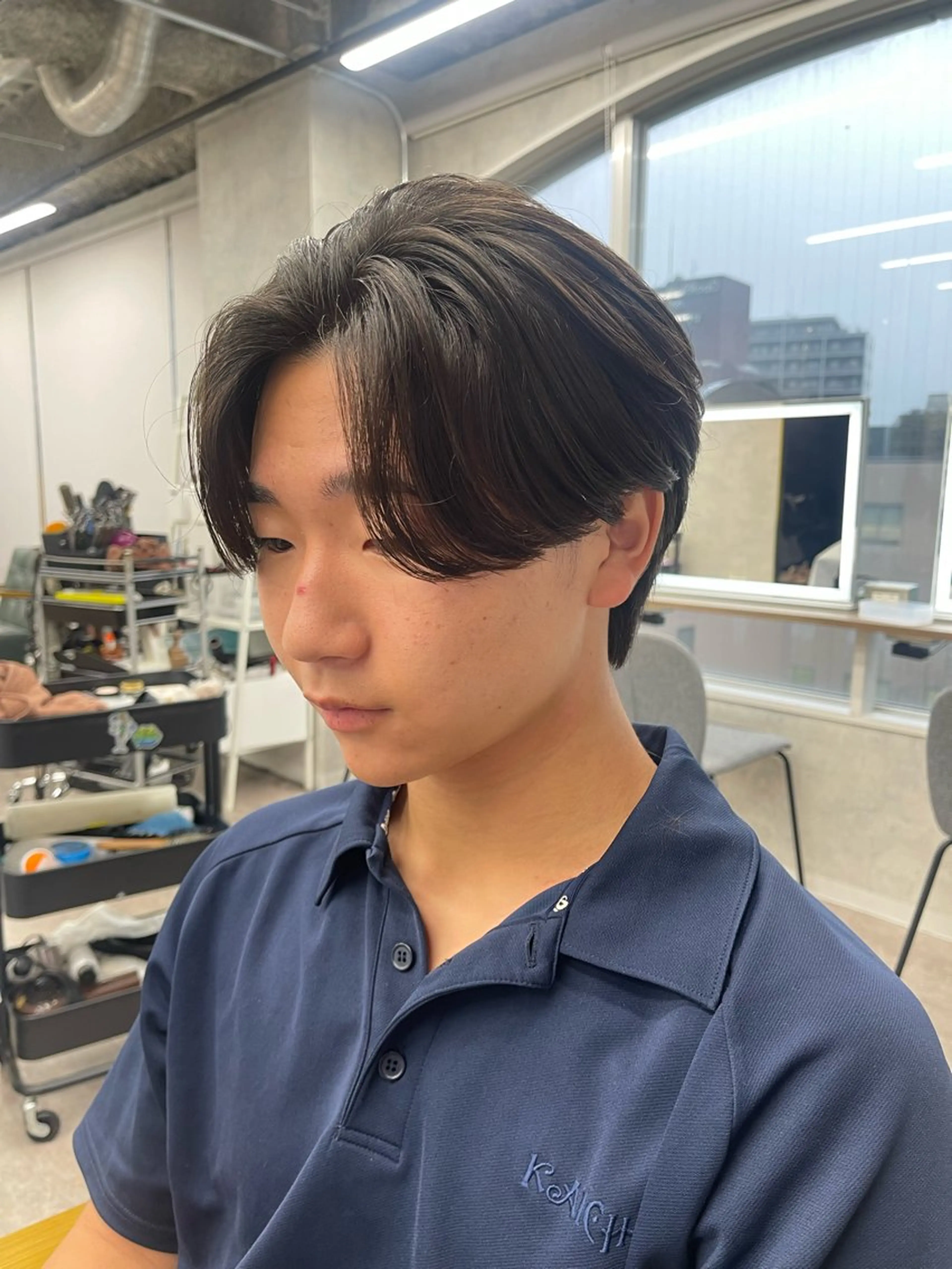 ミディアム パーマ ミディアムパーマ ニュアンスパーマ ✨メンズ支持率no1 野上✨のヘアスタイル