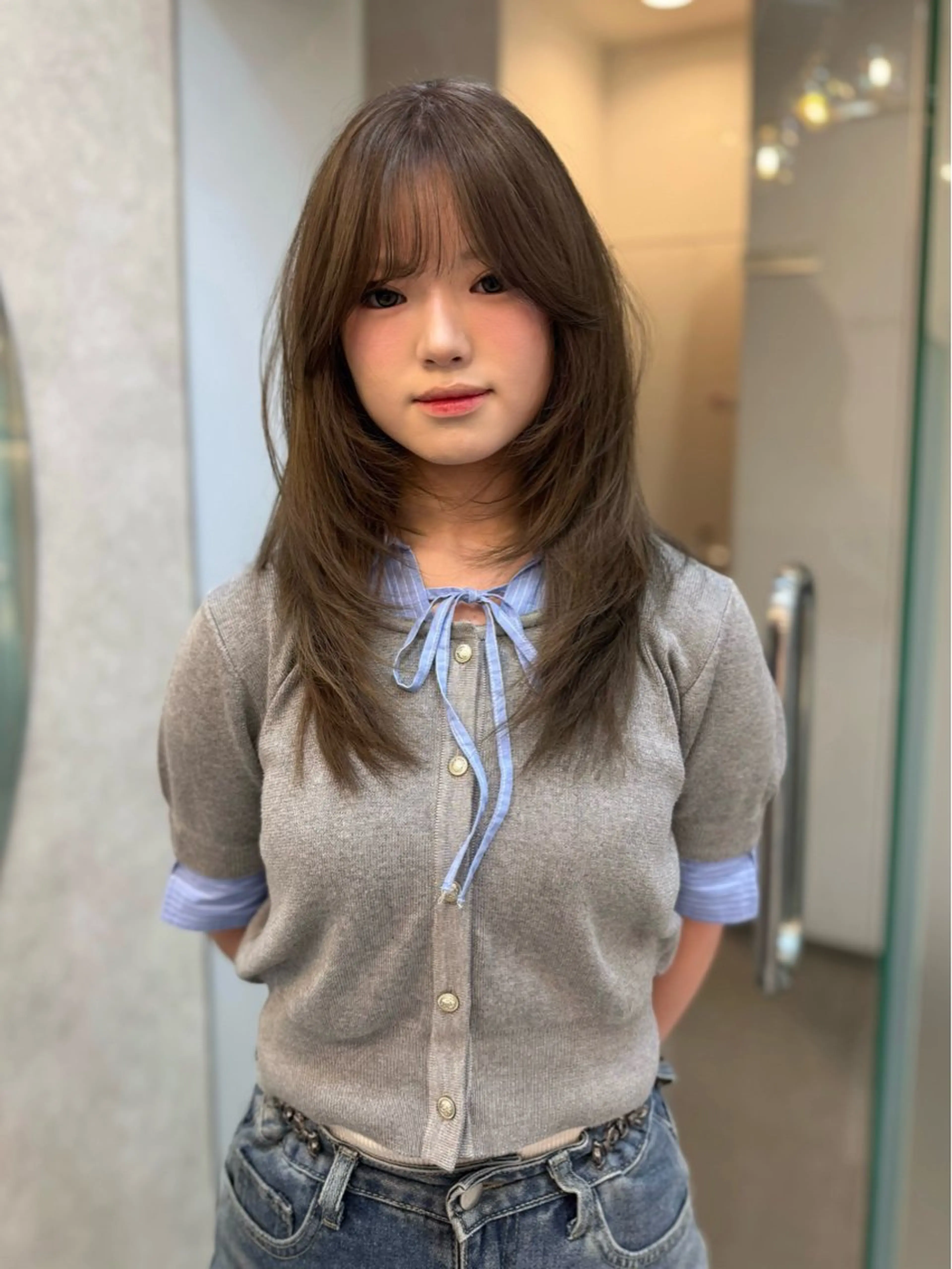 セミロング カット ヘアカラー トリートメント 髪質改善/札幌/大通 店長 ヨシカワアツシのヘアスタイル