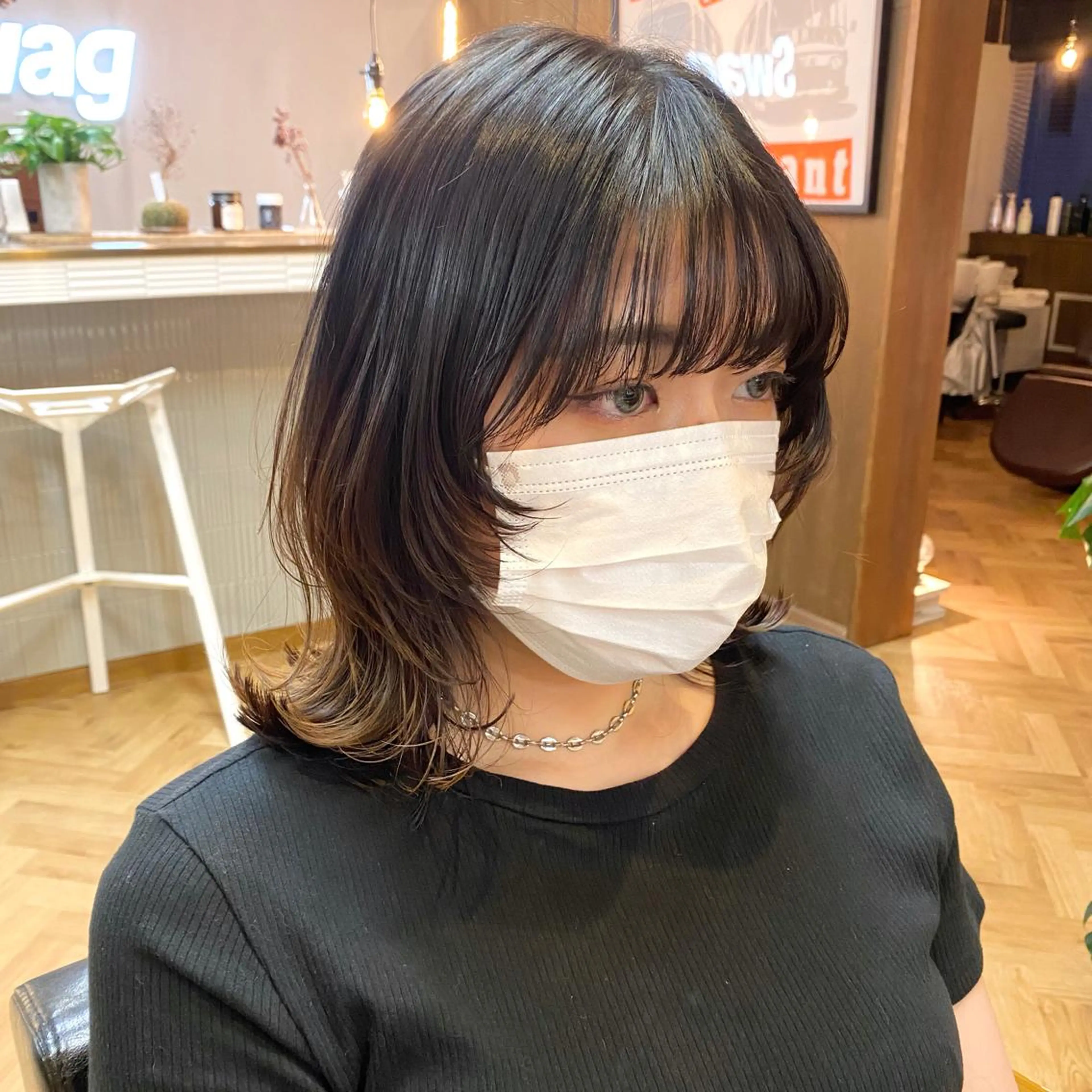 ミディアム カラー パーマ ヘアアレンジ メンズ キッズ ネイル マツエク・マツパ 前川 朋香のヘアスタイル