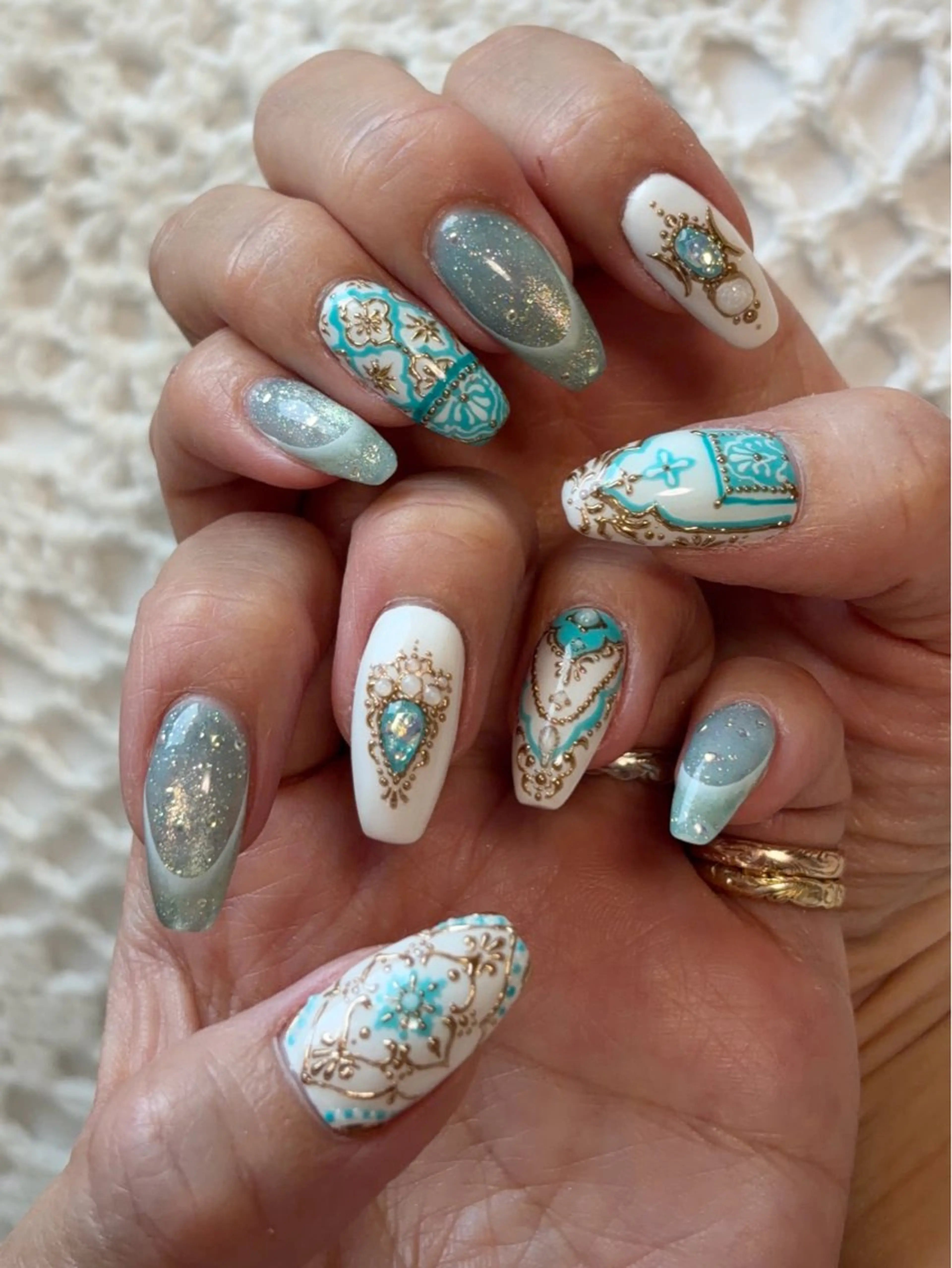 ネイル アートネイル マグネットネイル スカルプネイル ハンドネイル Nailsalon E's cafeのネイルデザイン