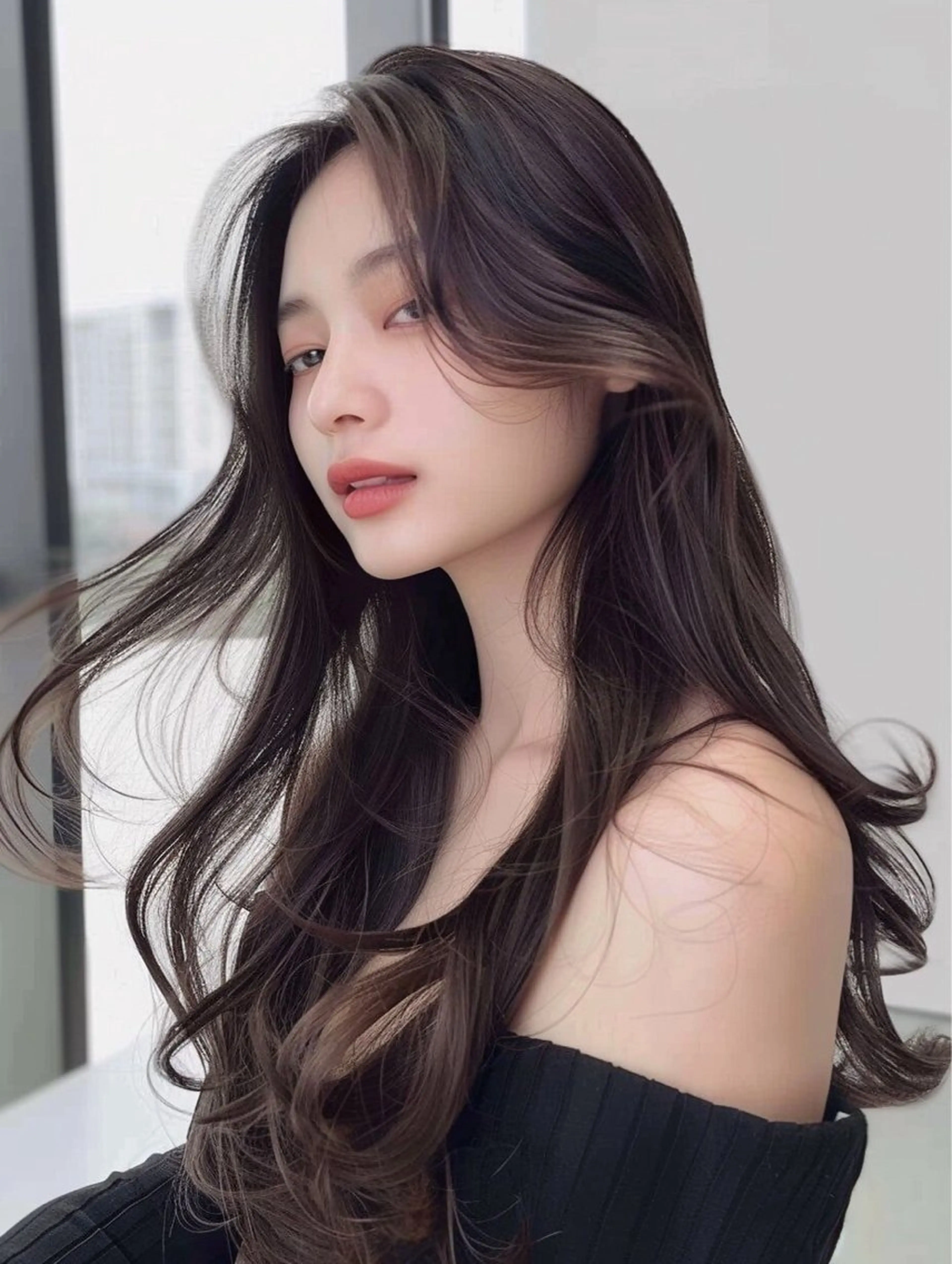 セミロング カット ヘアカラー トリートメント ioe 心斎橋のヘアスタイル