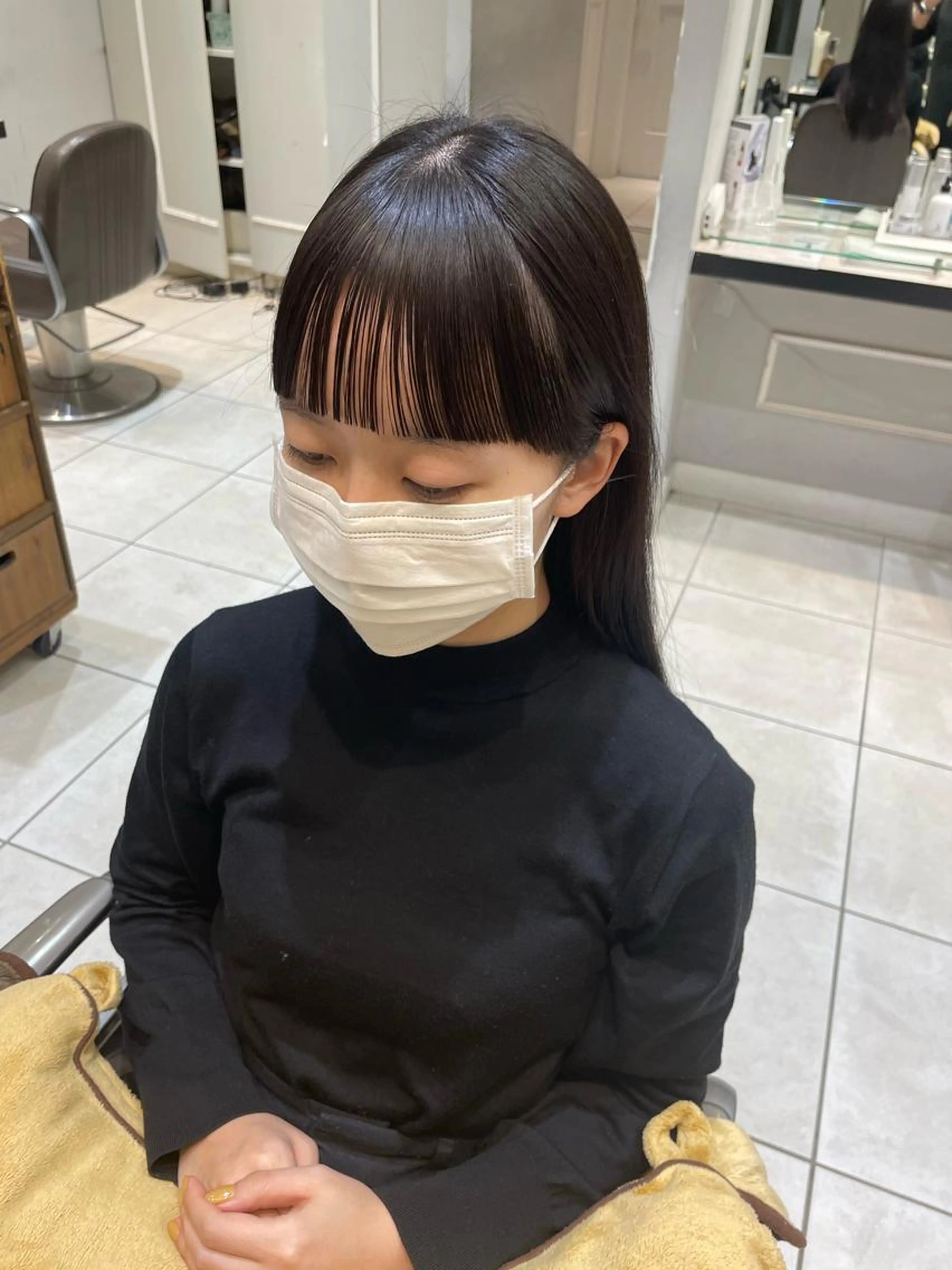 前髪カットの写真