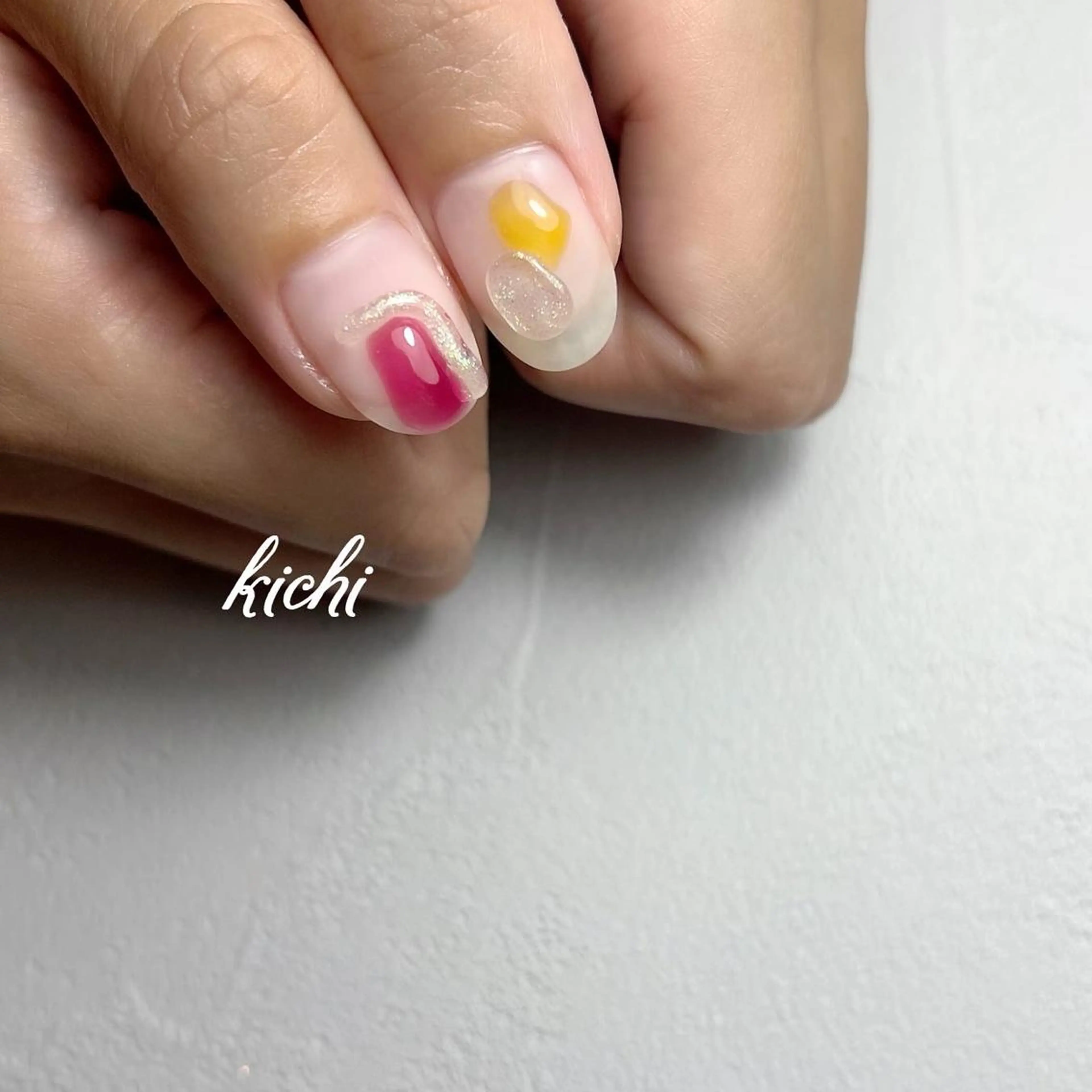 ネイル ジェルネイル 持ち込み ニュアンスネイル パラジェル 夏ネイル kichi･: *のネイルデザイン