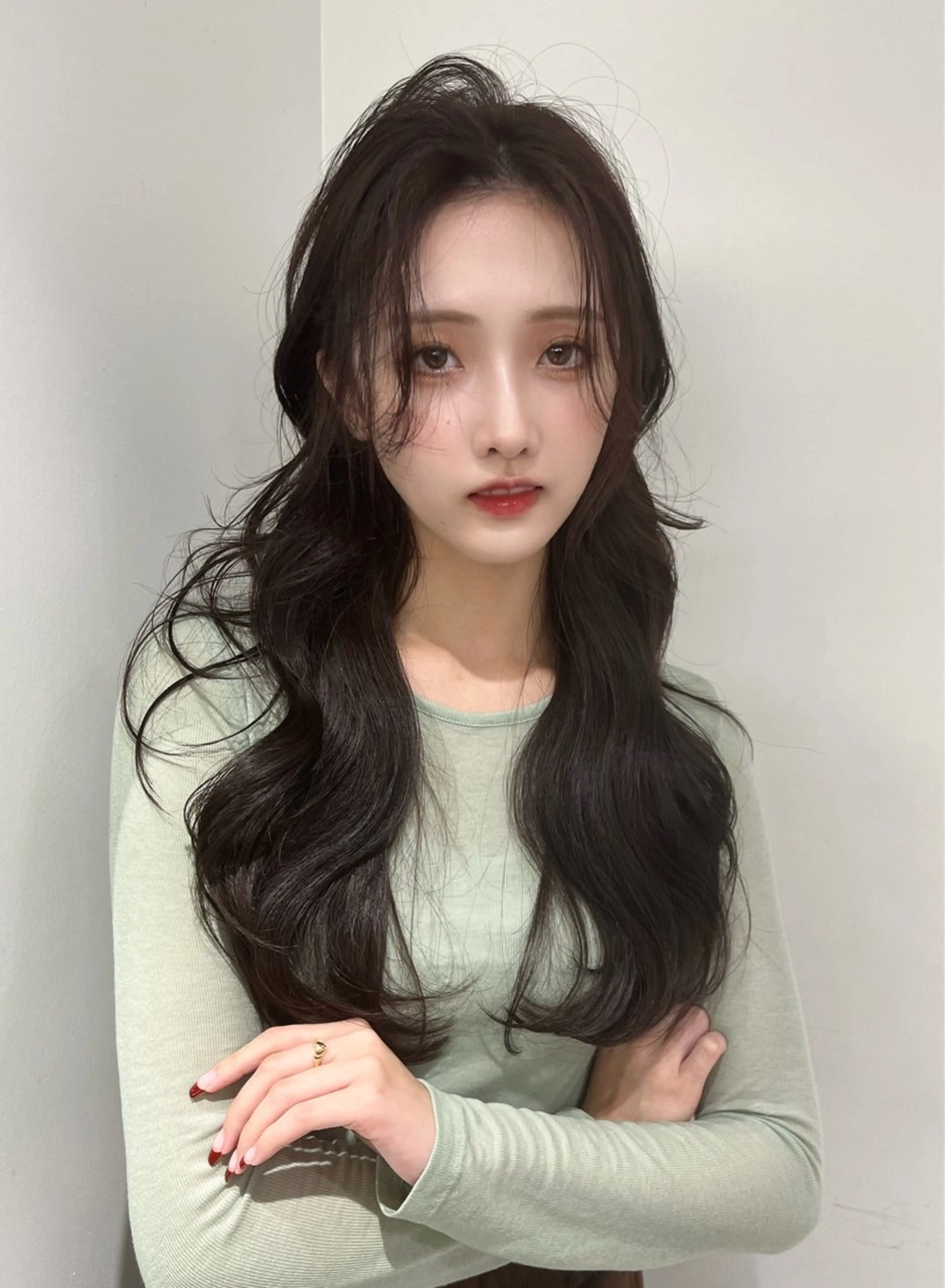 ロング カラー カット ヘアカラー トリートメント 韓国ハッシュカット/ 新宿/髪質改善/岡崎のヘアスタイル